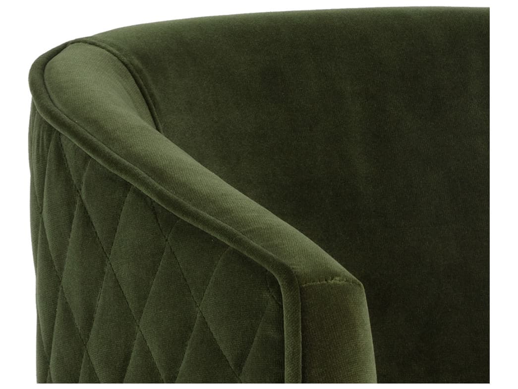 Sunpan Mixt Cornella Green Upholstered Arm Dining Chair