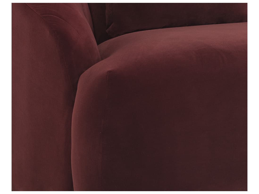 Sunpan Mixt Astrid Merlot Antique Brass Red Upholstered Loveseat