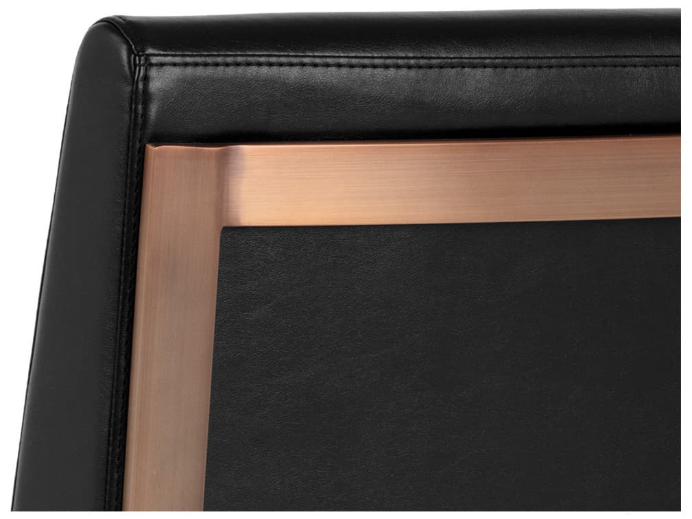 Sunpan Ikon Dean Leather Black Upholstered Side Dining Chair