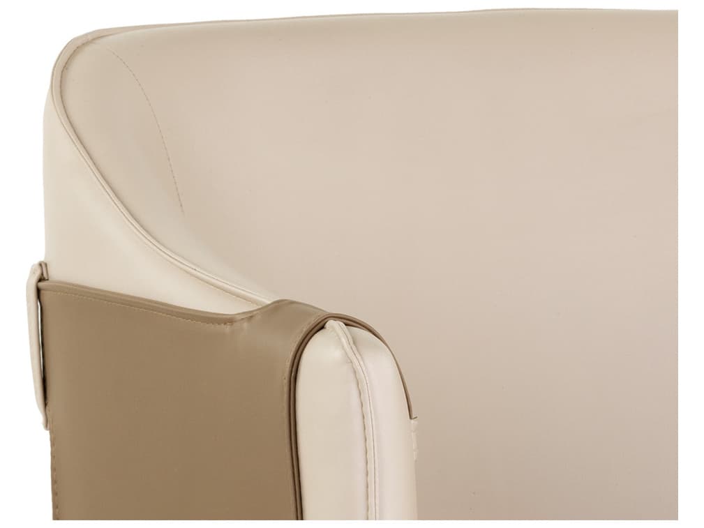 Sunpan Ikon Carter Leather Beige Upholstered Arm Dining Chair