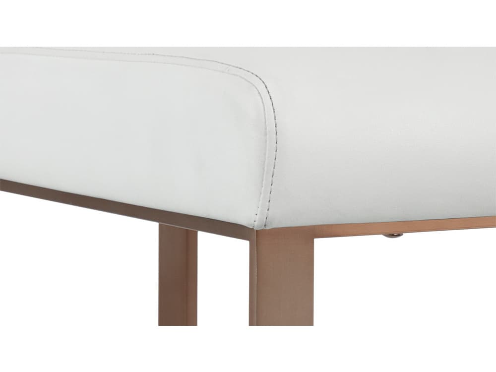 Sunpan Ikon Dean Leather Cantina White Antique Brass Counter Stool