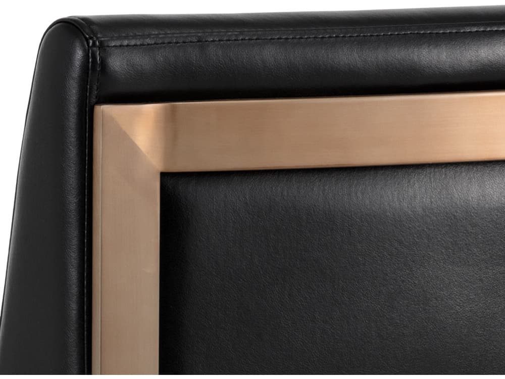 Sunpan Ikon Dean Leather Cantina Black Antique Brass Counter Stool