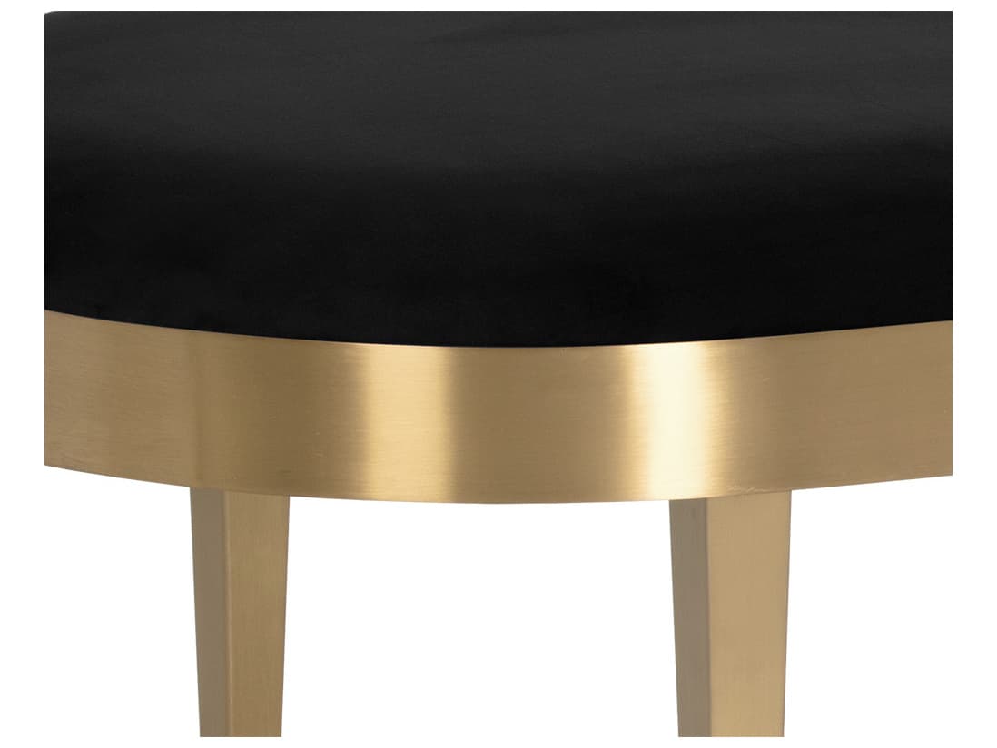 Sunpan Black Sky Gold Upholstered Accent Bench