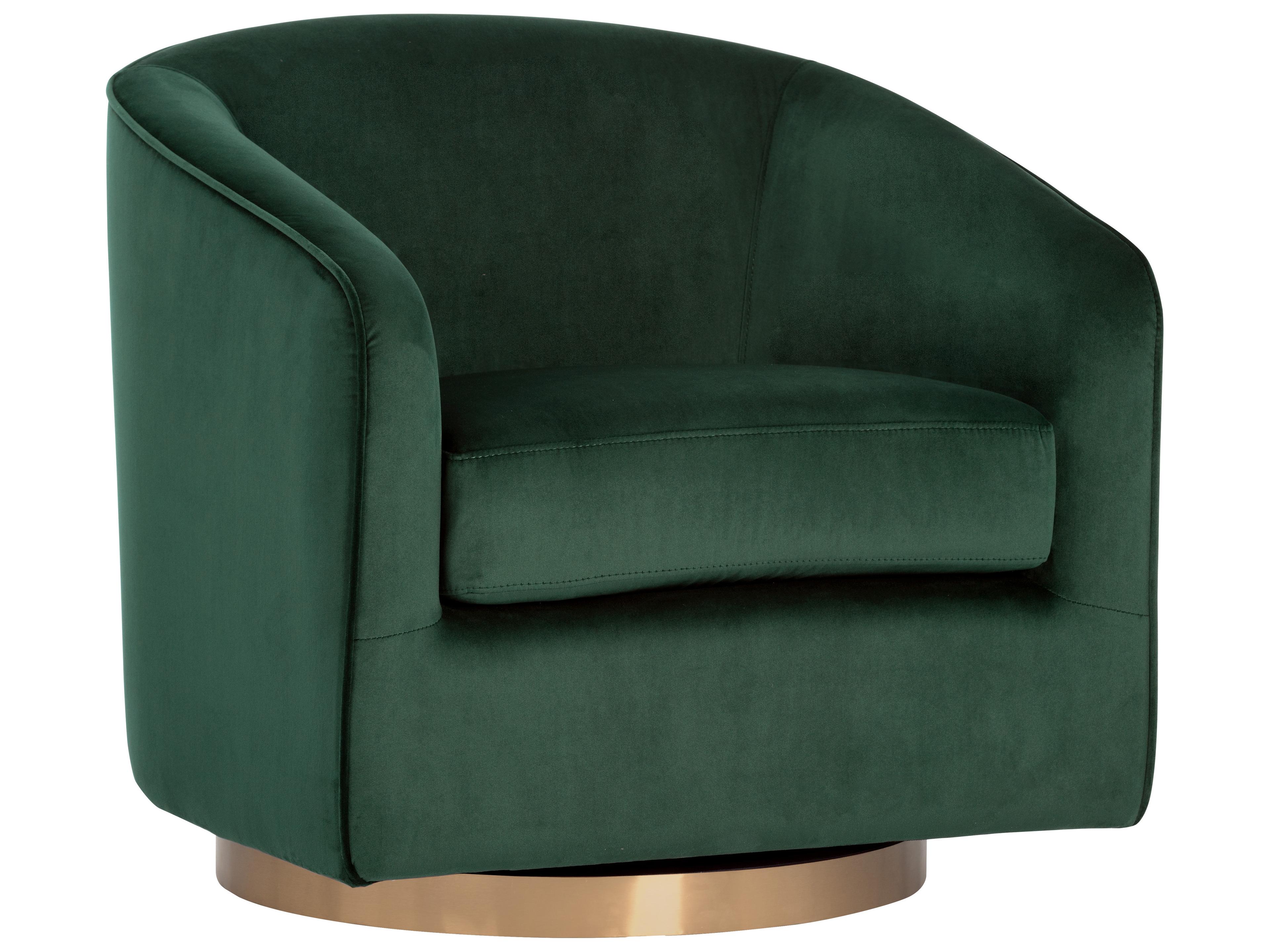 Sunpan Hazel Swivel Gold Fabric Accent Chair