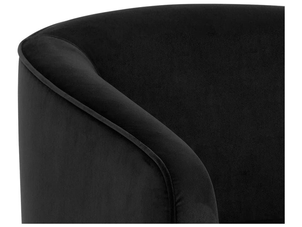 Sunpan Hazel Swivel Black Fabric Accent Chair
