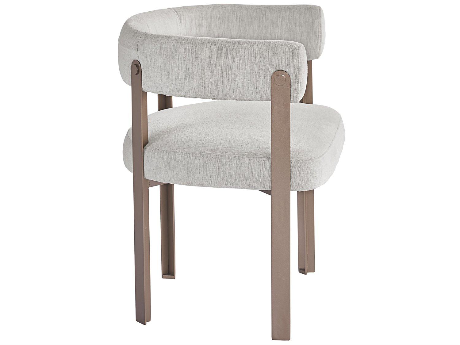 Sunpan Club Sheila Gray Upholstered Arm Dining Chair