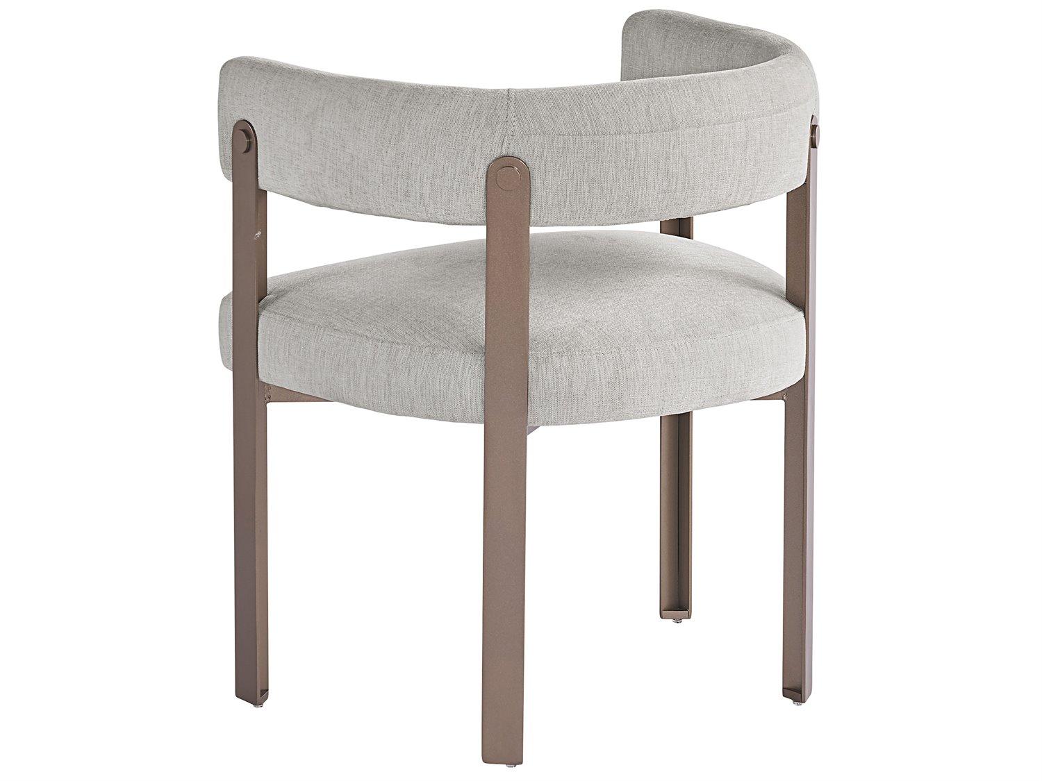 Sunpan Club Sheila Gray Upholstered Arm Dining Chair