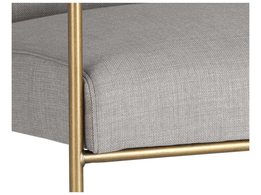 Sunpan Zenn Balford Gray Upholstered Arm Dining Chair