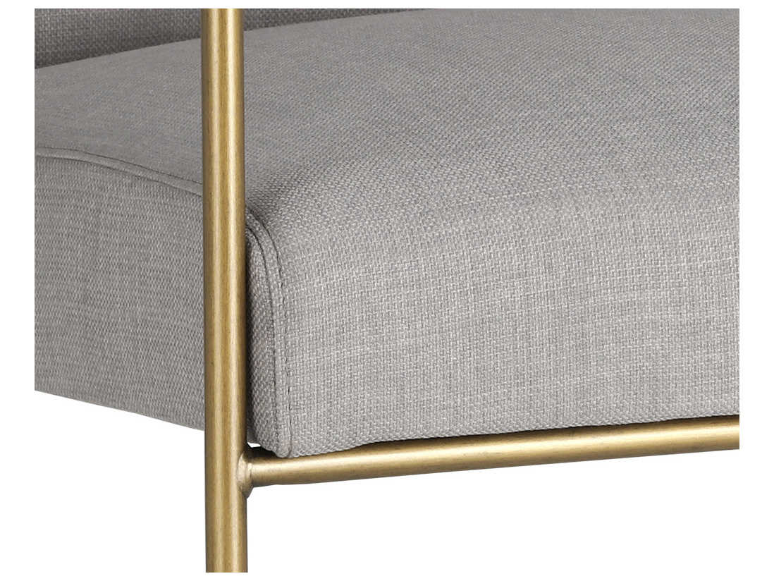 Sunpan Zenn Balford Gray Upholstered Arm Dining Chair