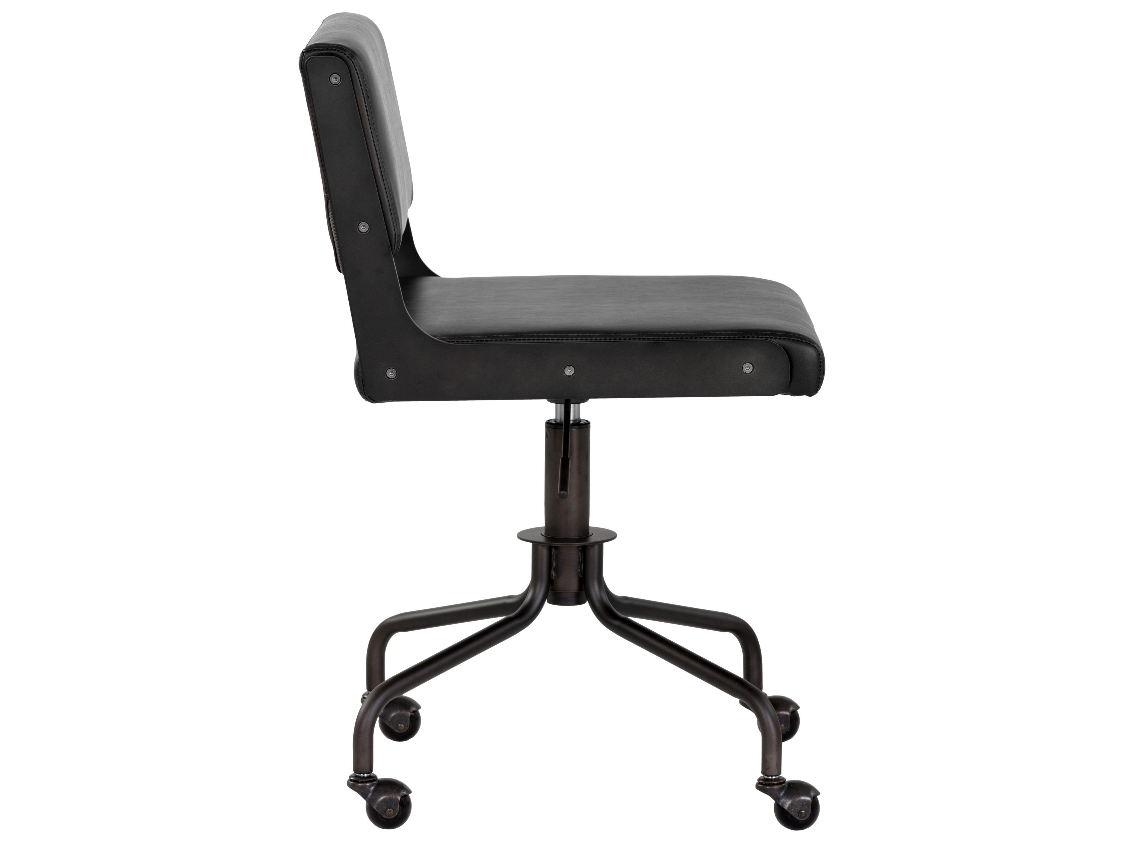 Sunpan Urban Unity Black Faux Leather Adjustable Swivel Computer Office Chair