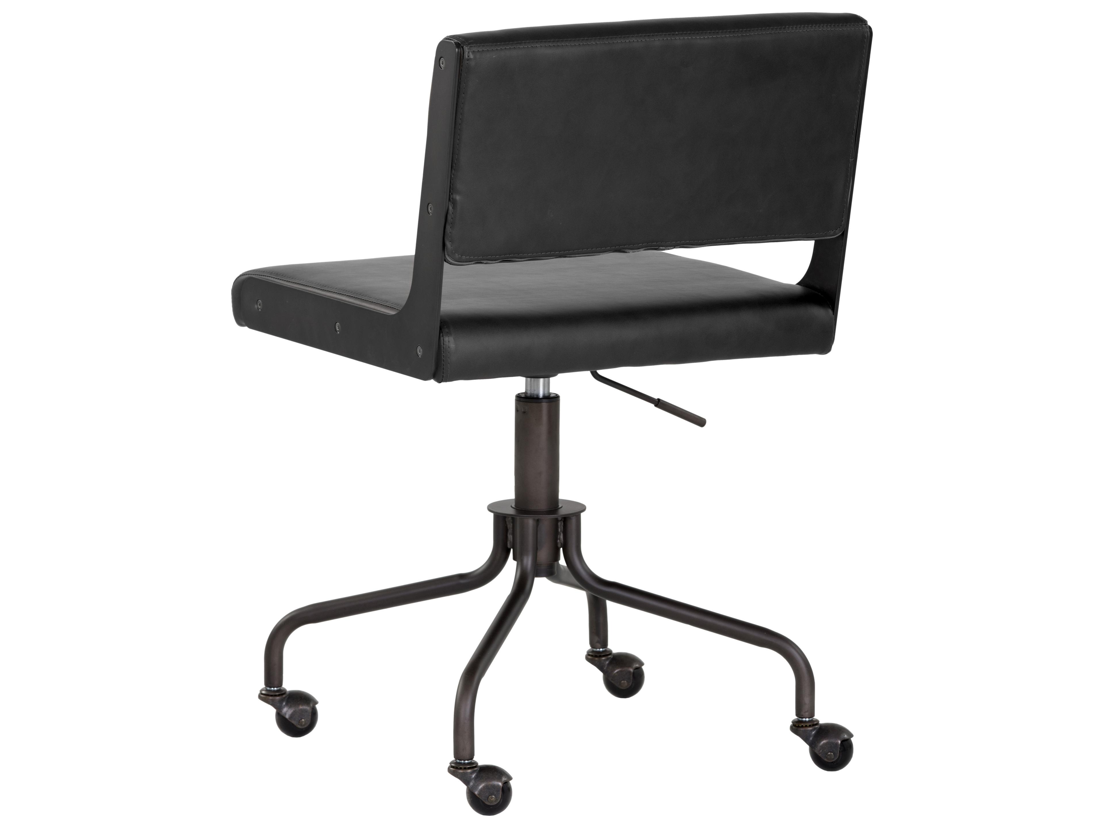 Sunpan Urban Unity Black Faux Leather Adjustable Swivel Computer Office Chair