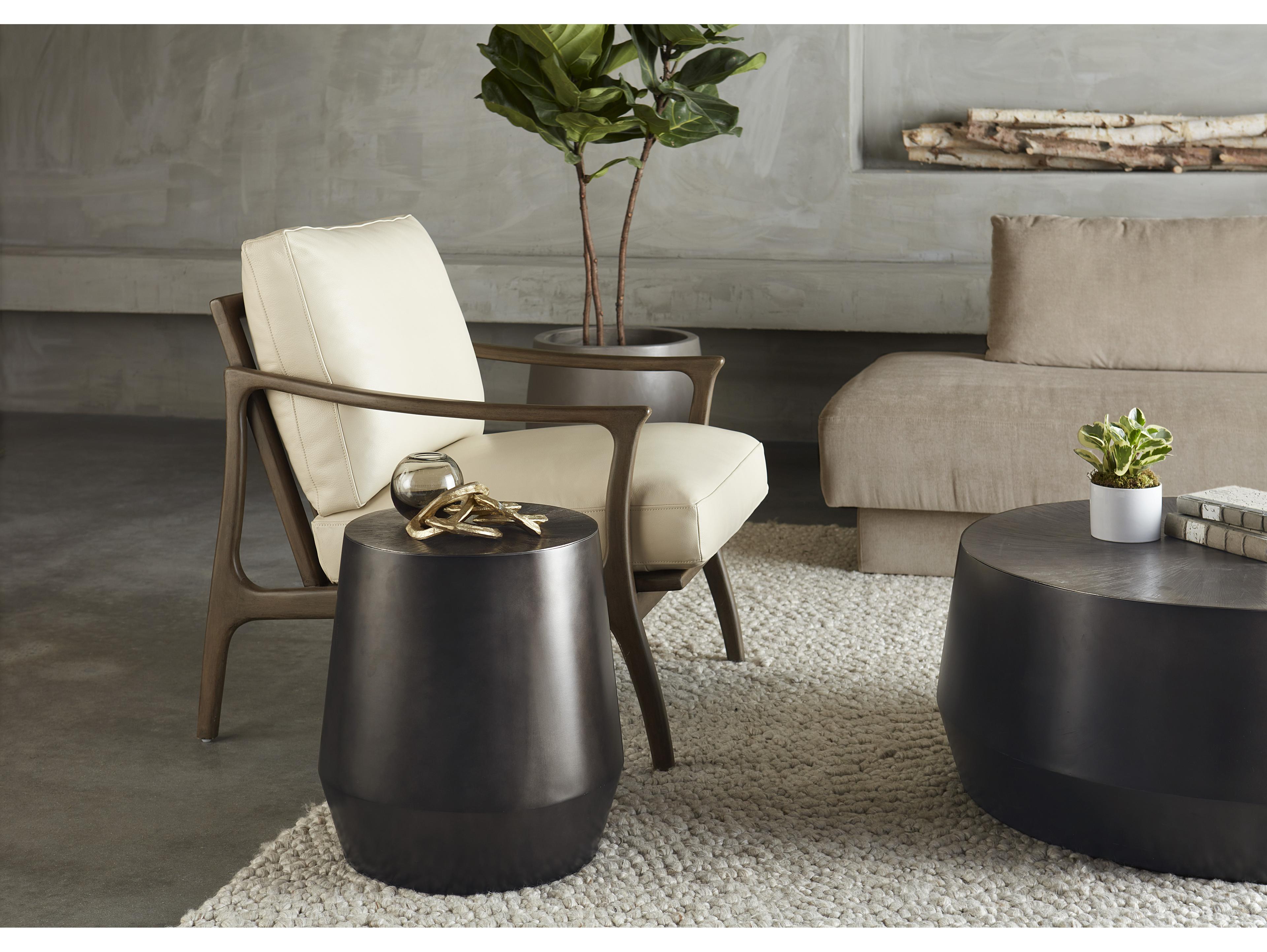 Sunpan Creed Round Gunmetal End Table