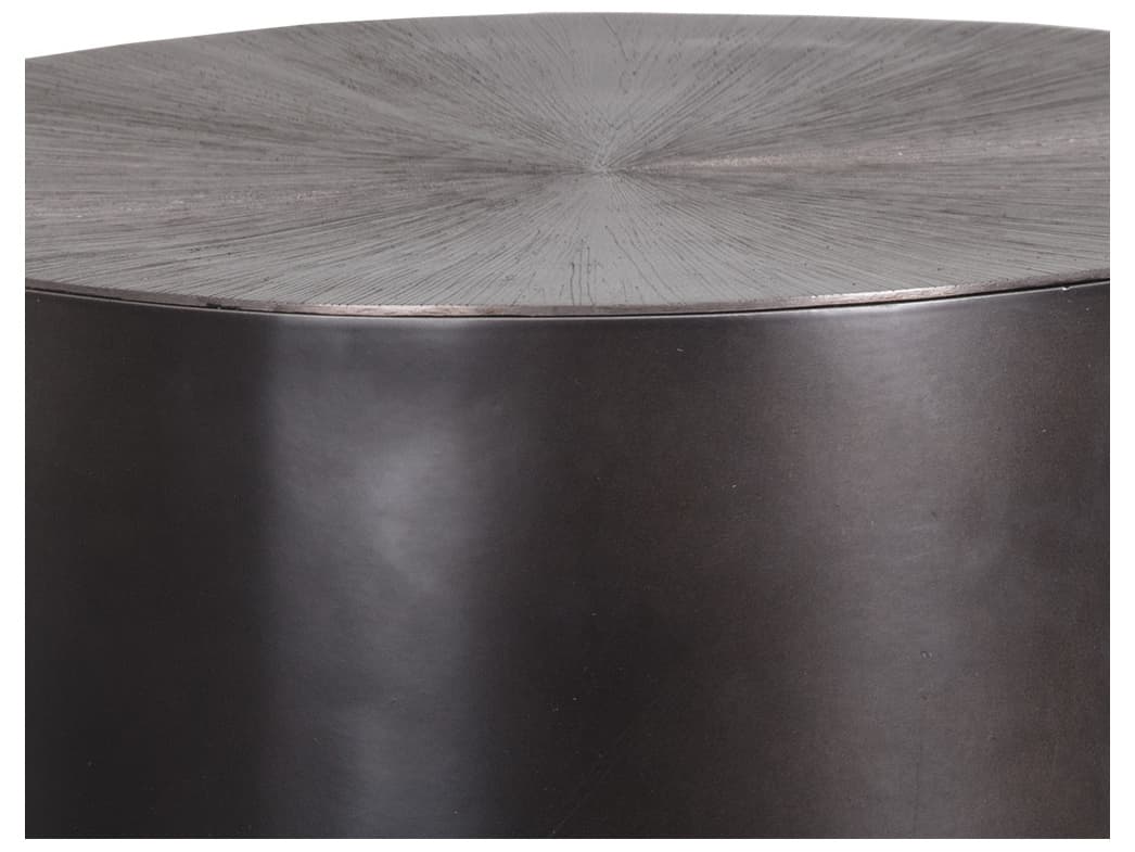Sunpan Creed Round Gunmetal End Table