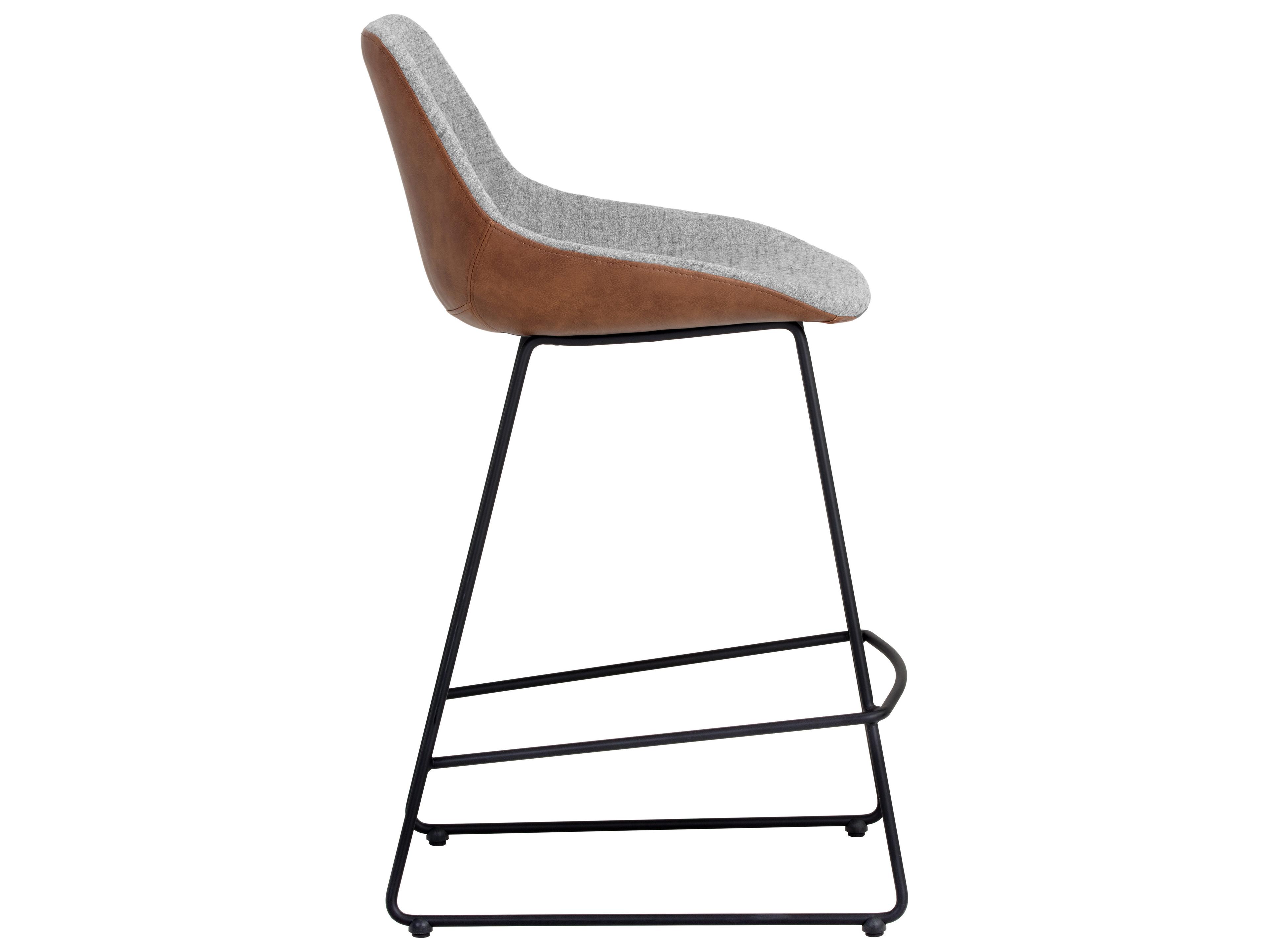 Sunpan Junction McCoy Upholstered Grey Brown Counter Stool