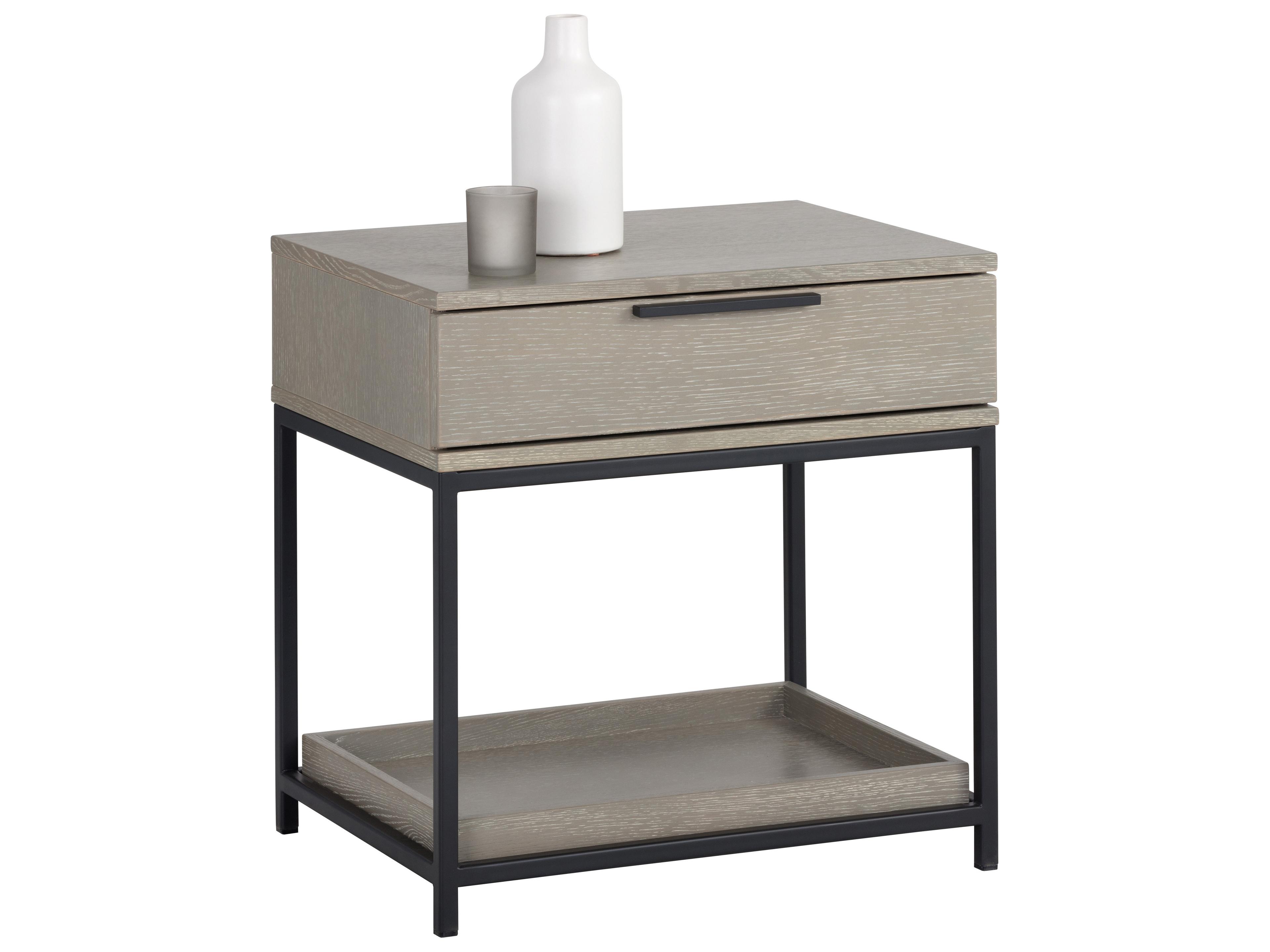 Sunpan Artezia Rebel 1-Drawer Beige Oak Wood Nightstand