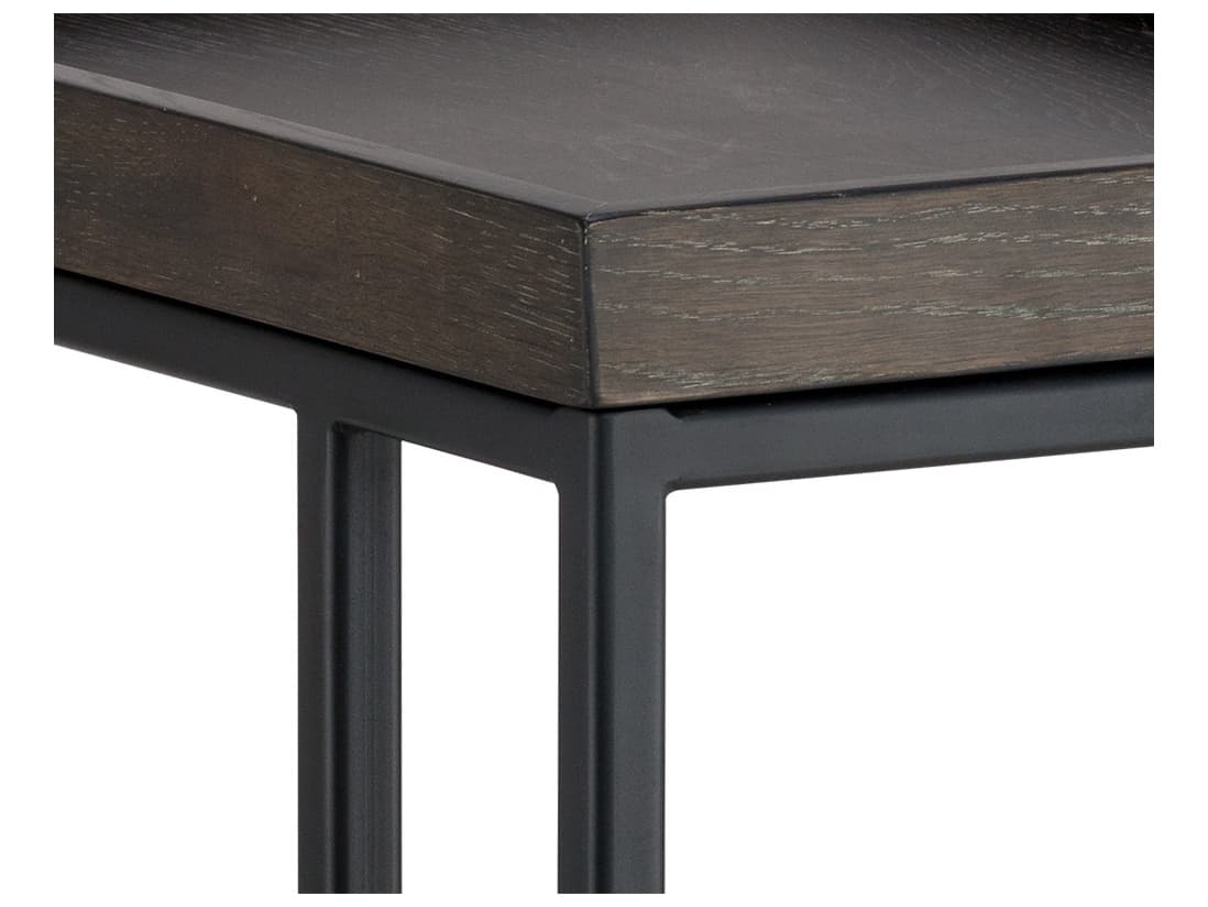 Sunpan Artezia Arden Rectangular Wood Charcoal Grey Black End Table