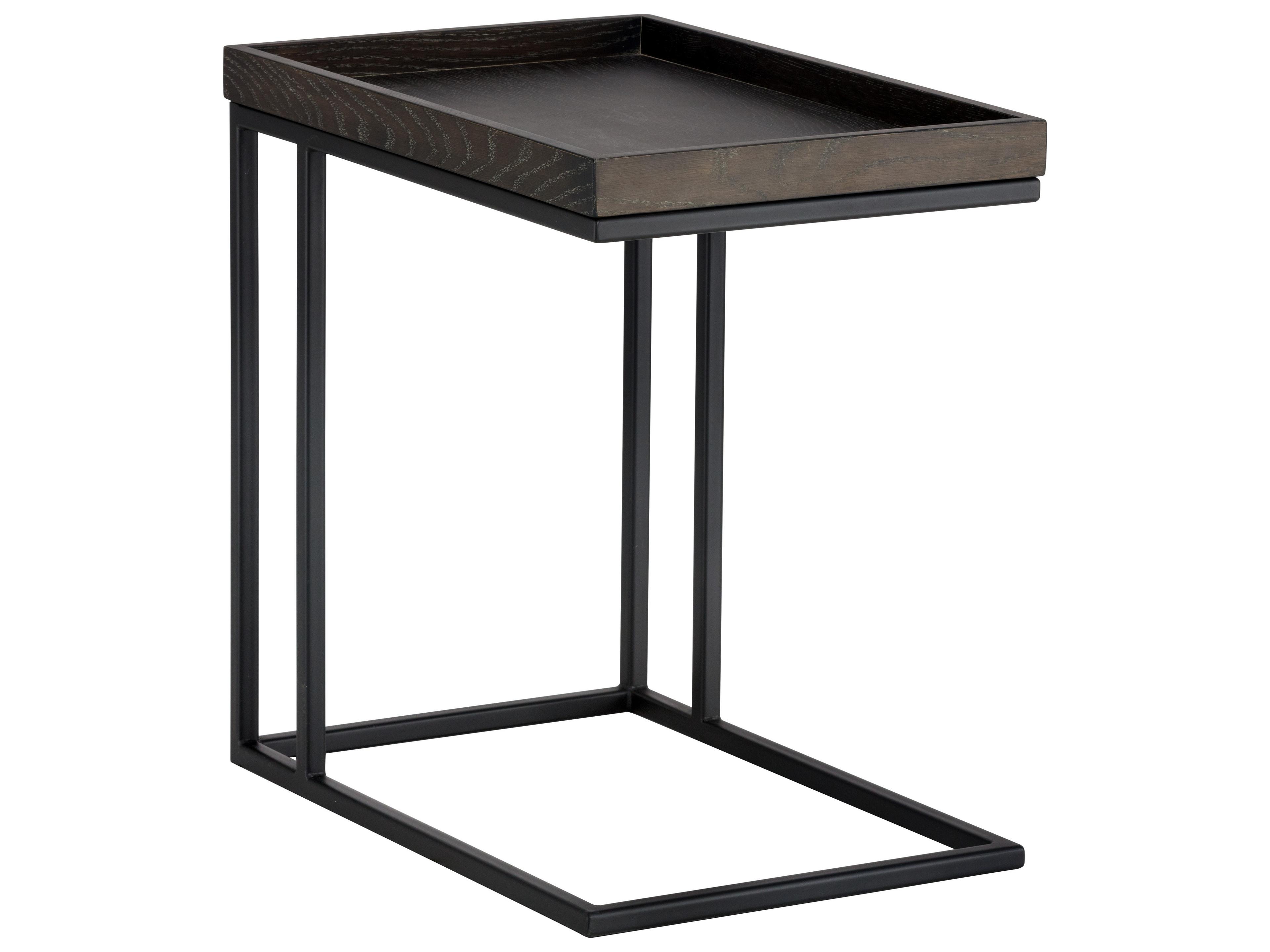 Sunpan Artezia Arden Rectangular Wood Charcoal Grey Black End Table