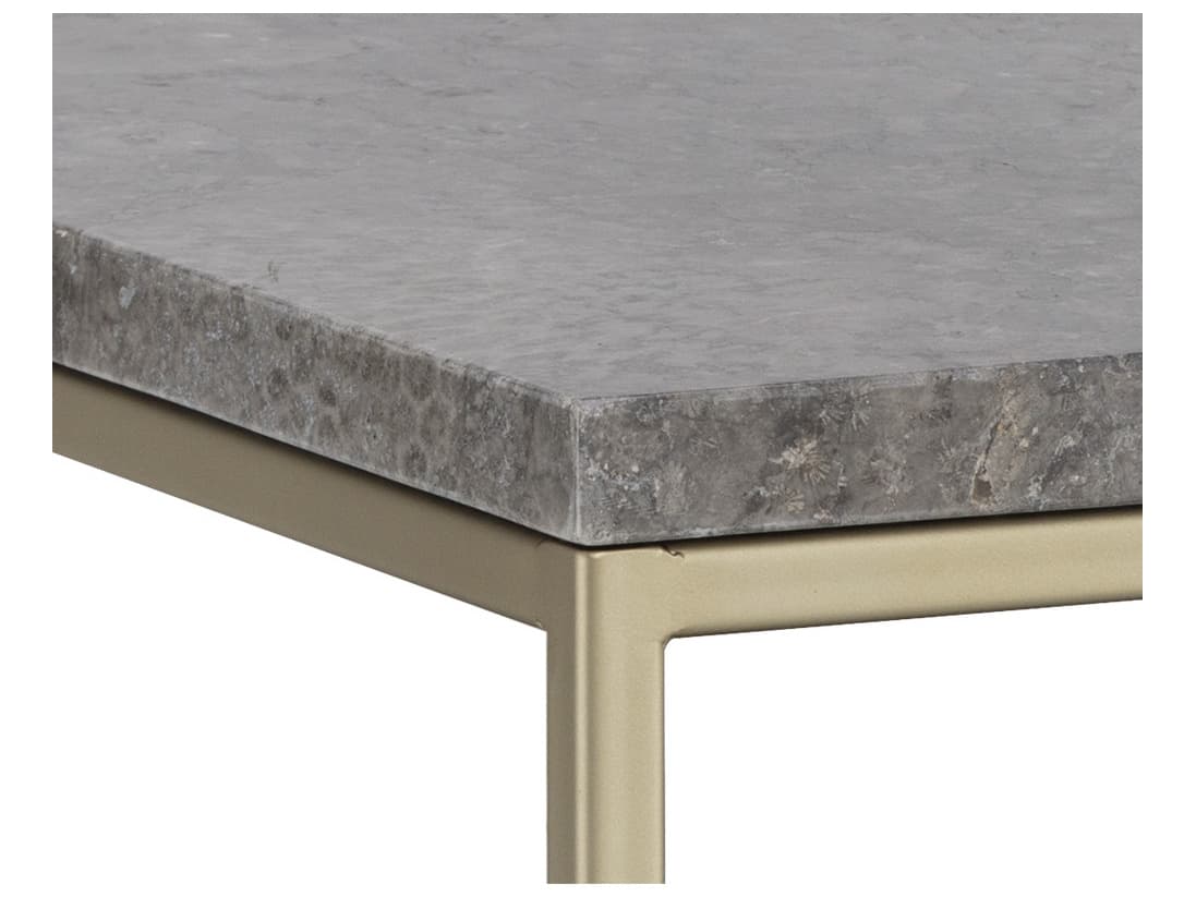 Sunpan Artezia Arden Rectangular Wood Grey Gold Coffee Table