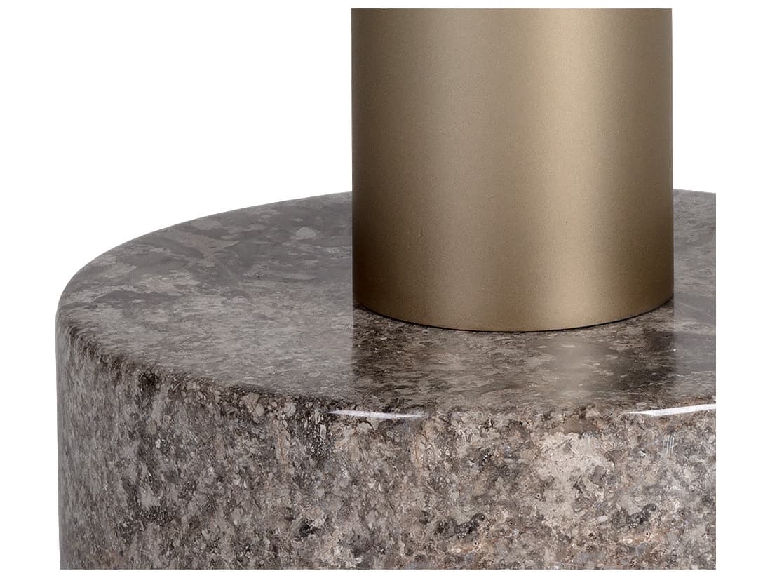 Sunpan Artezia Monaco Round Wood Grey Gold End Table
