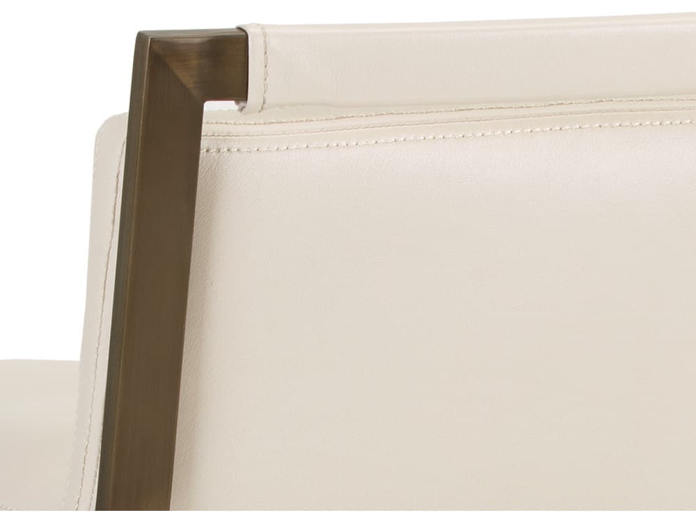 Sunpan Ikon Arizona Swivel Castillo Cream Antique Brass Counter Stool