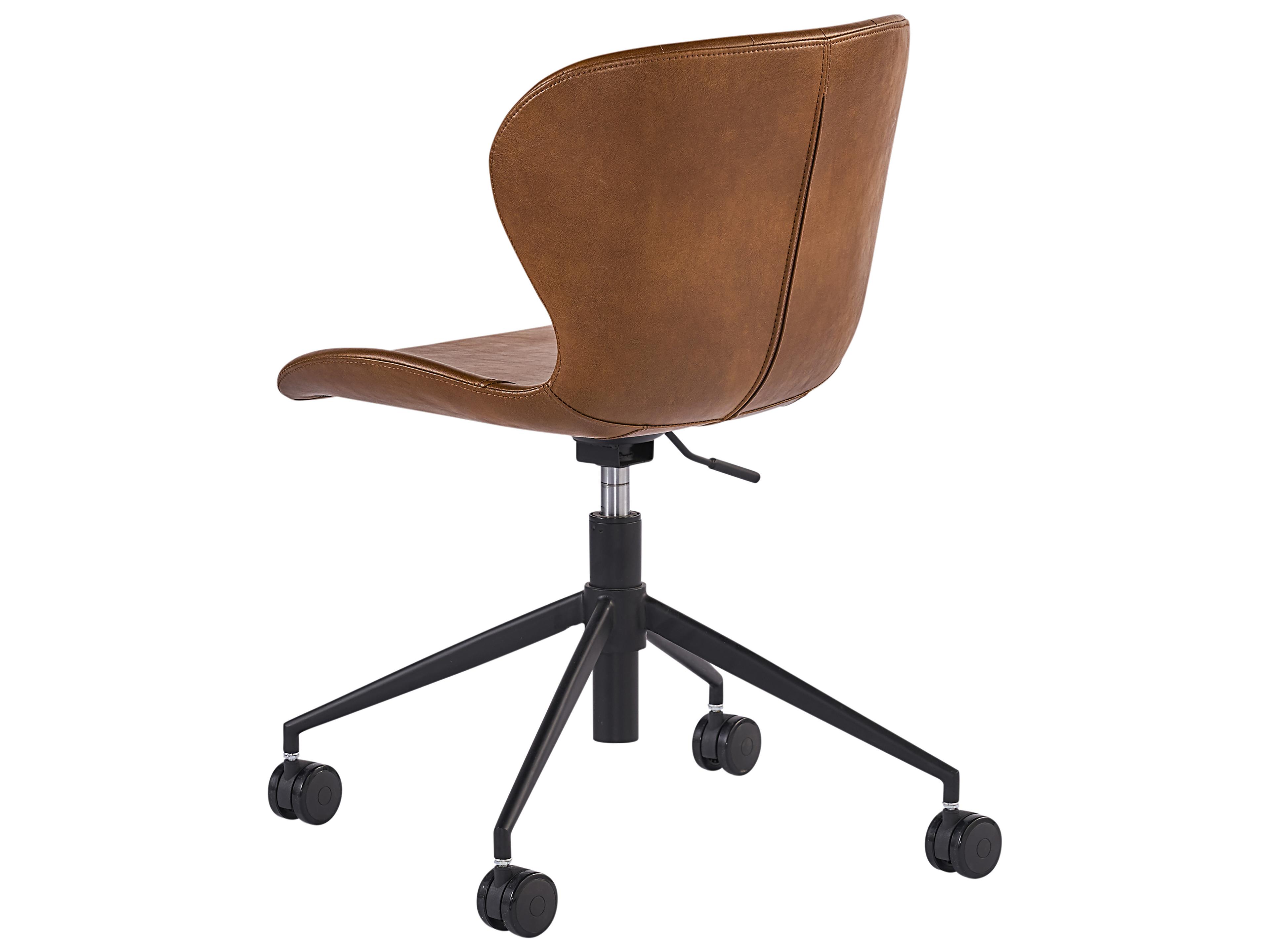 Sunpan Junction Brown Faux Leather Adjustable Computer Office Chair