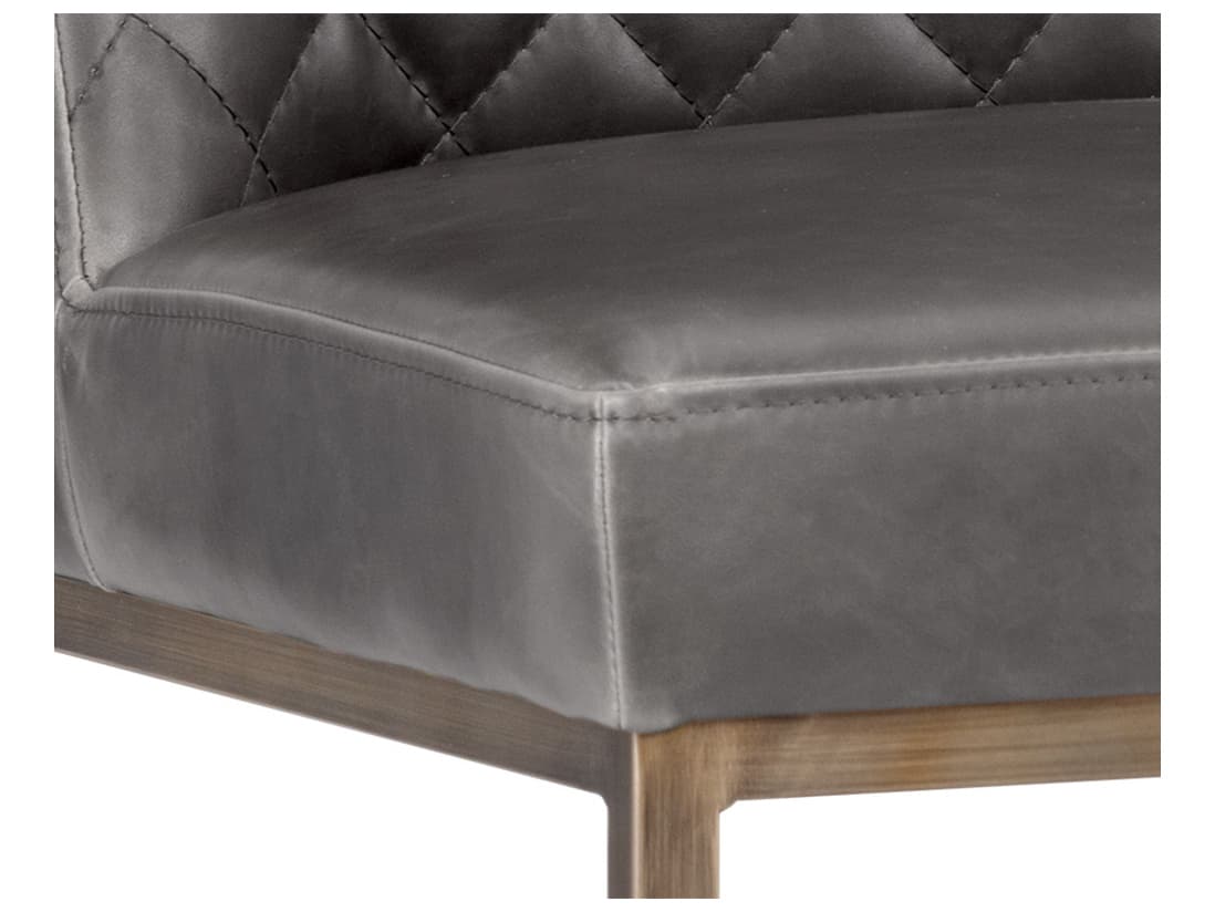 Sunpan 5west Leighland Overcast Grey Antique Brass Bar Stool