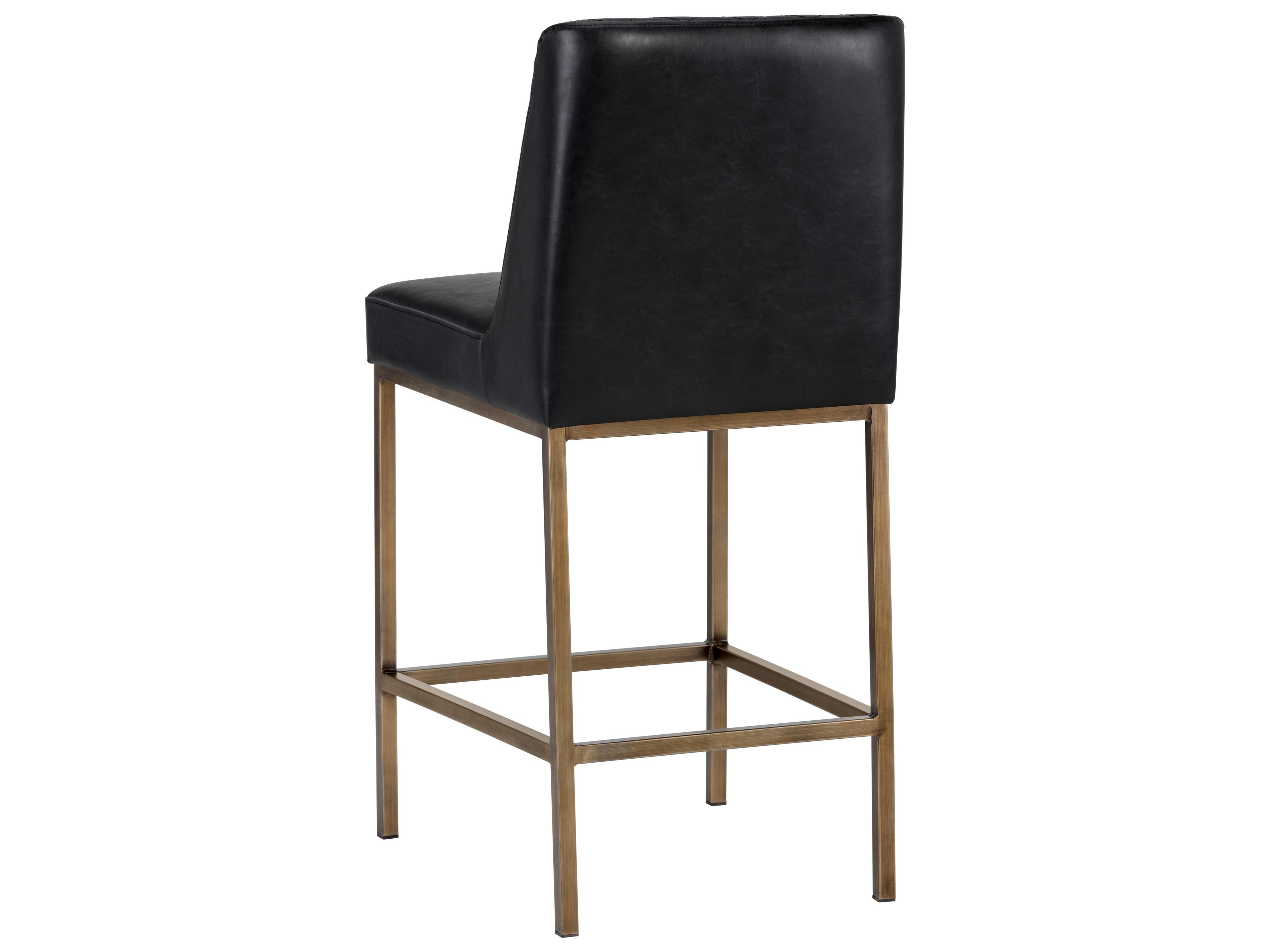 Sunpan 5west Leighland Coal Black Antique Brass Counter Stool