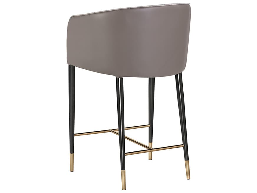 Sunpan Ikon Asher Leather Flint Grey Napa Taupe Counter Stool