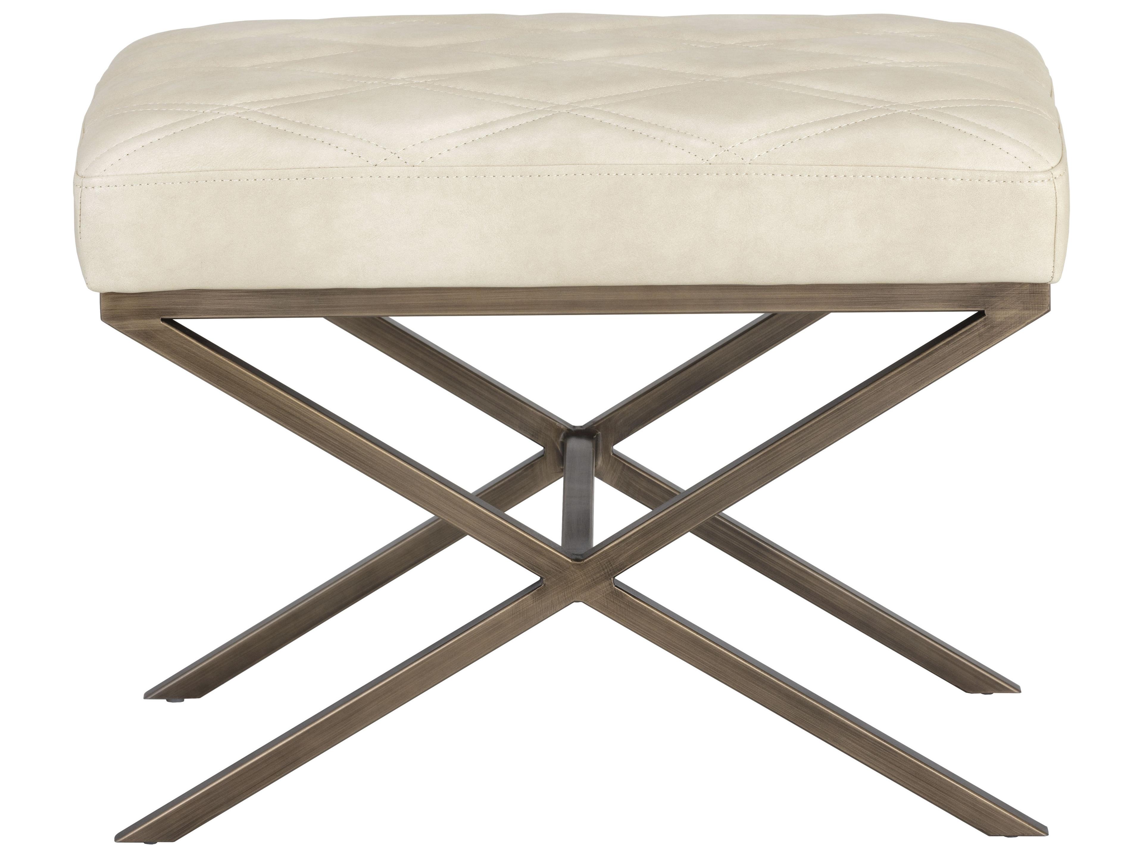 Sunpan 5west Bravo Cream Antique Brass Faux Leather Accent Bench