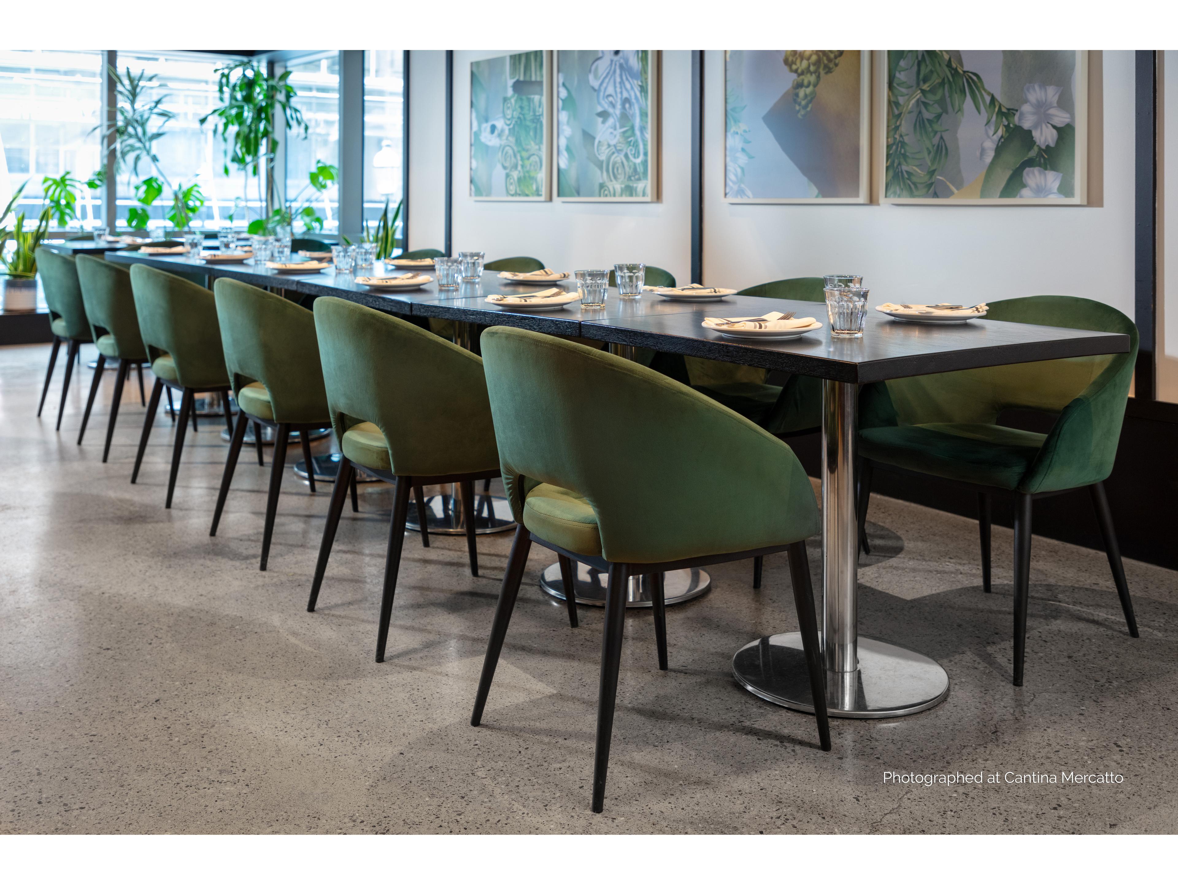 Sunpan Urban Unity Thatcher Green Upholstered Arm Dining Chair