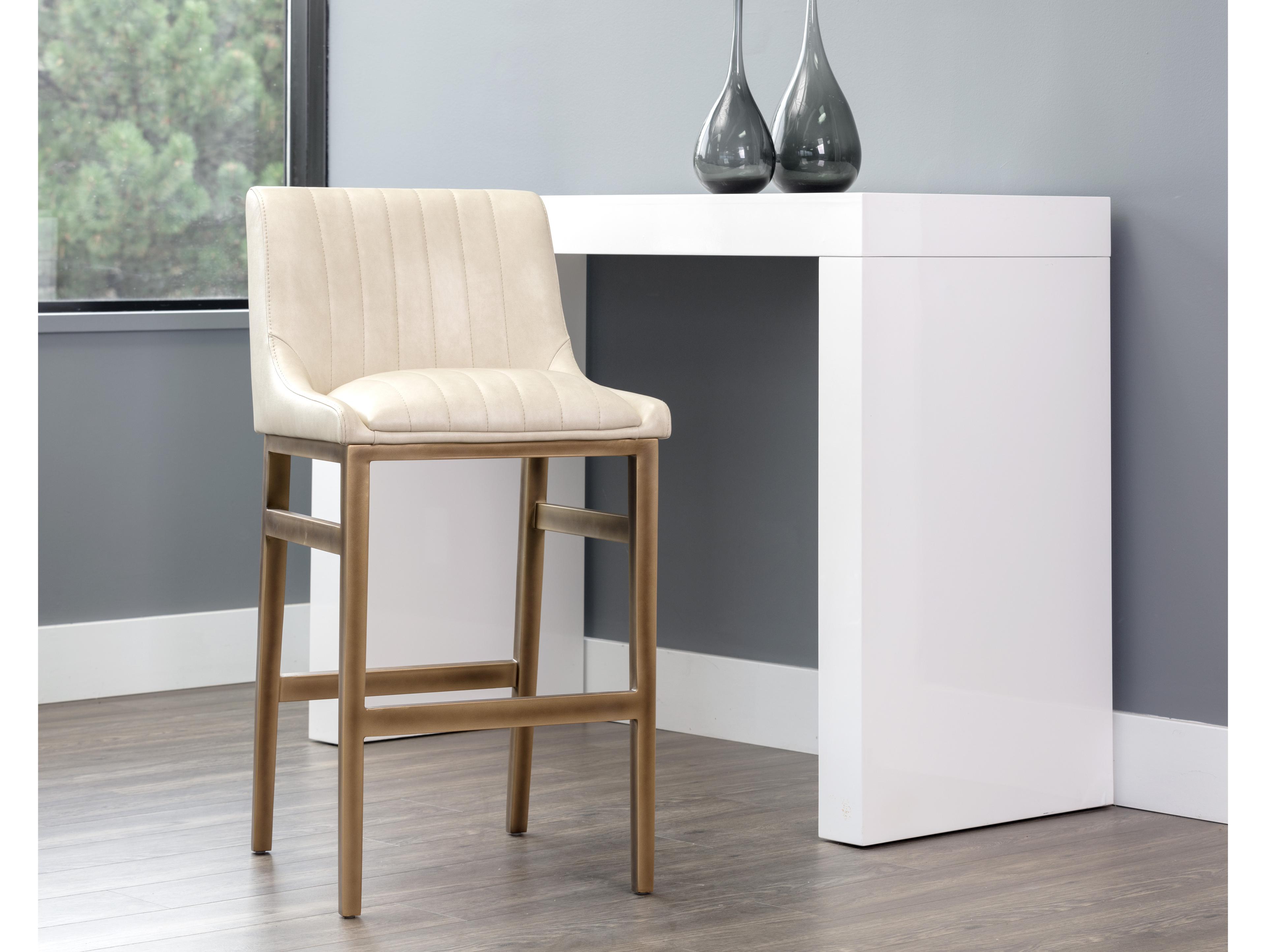 Sunpan Irongate Halden Bravo Cream Rustic Bronze Bar Stool