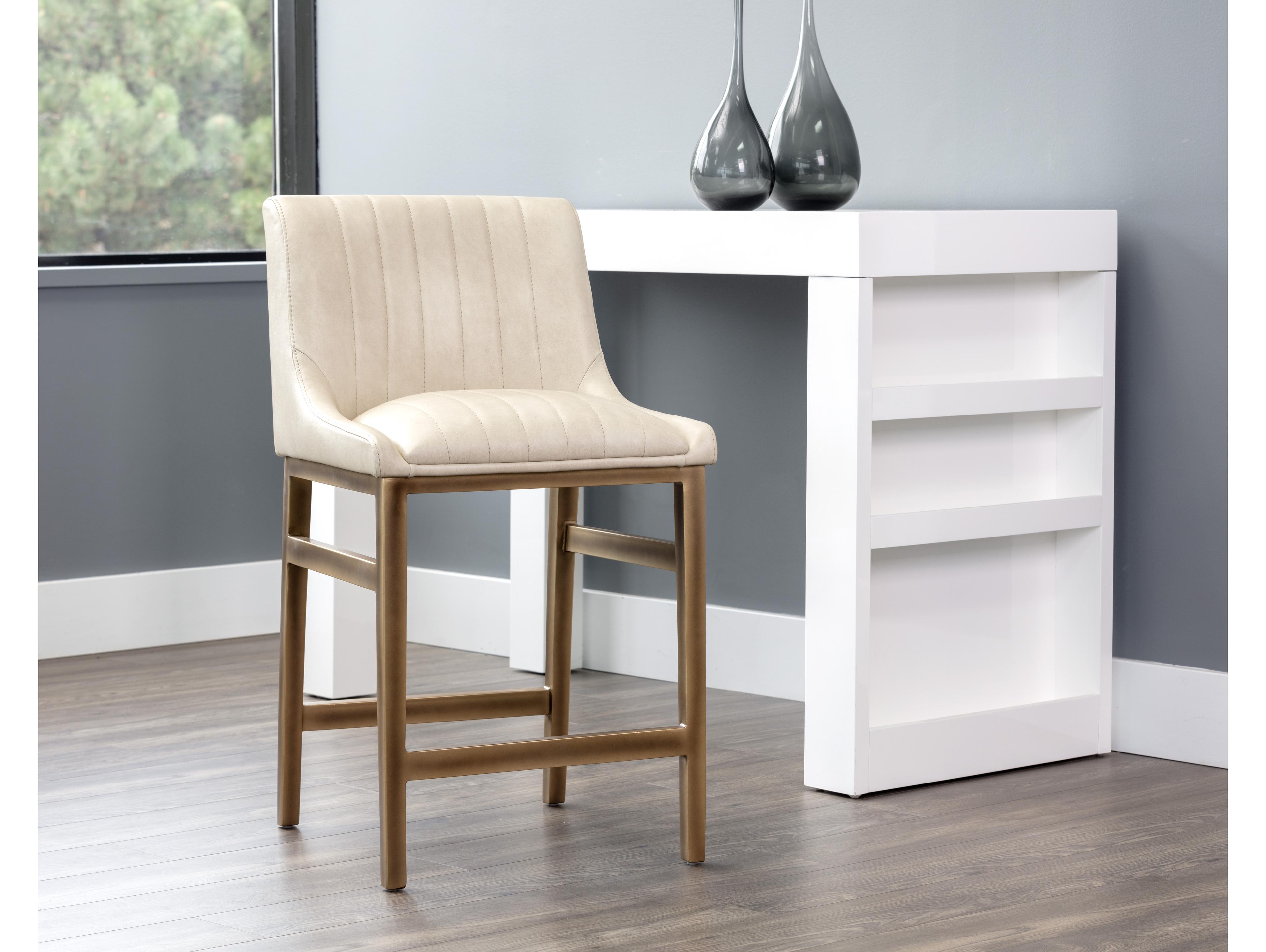 Sunpan Irongate Halden Bravo Cream Rustic Bronze Counter Stool