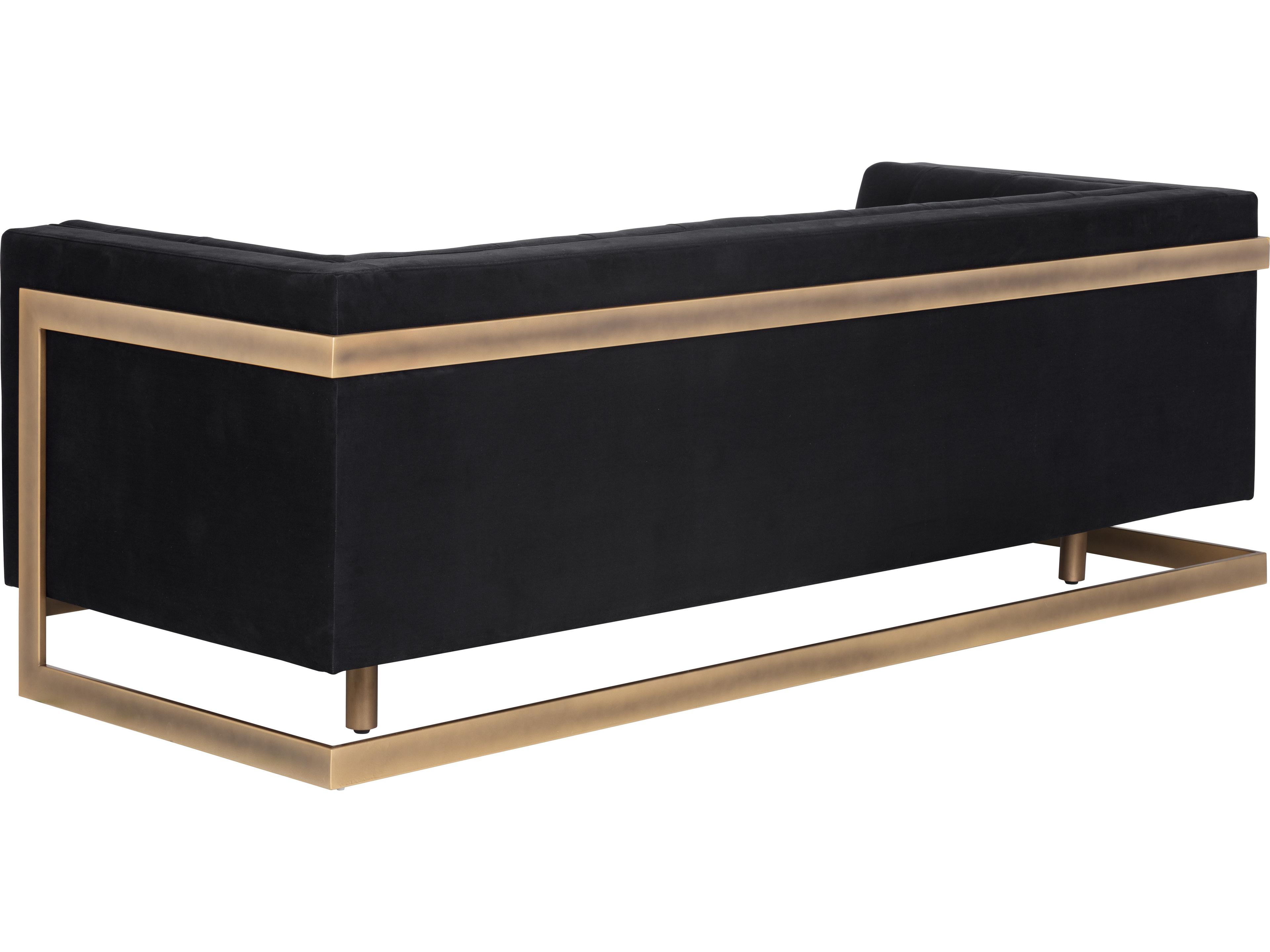 Sunpan Irongate Ekon Abbington Black Rustic Bronze Upholstered Sofa