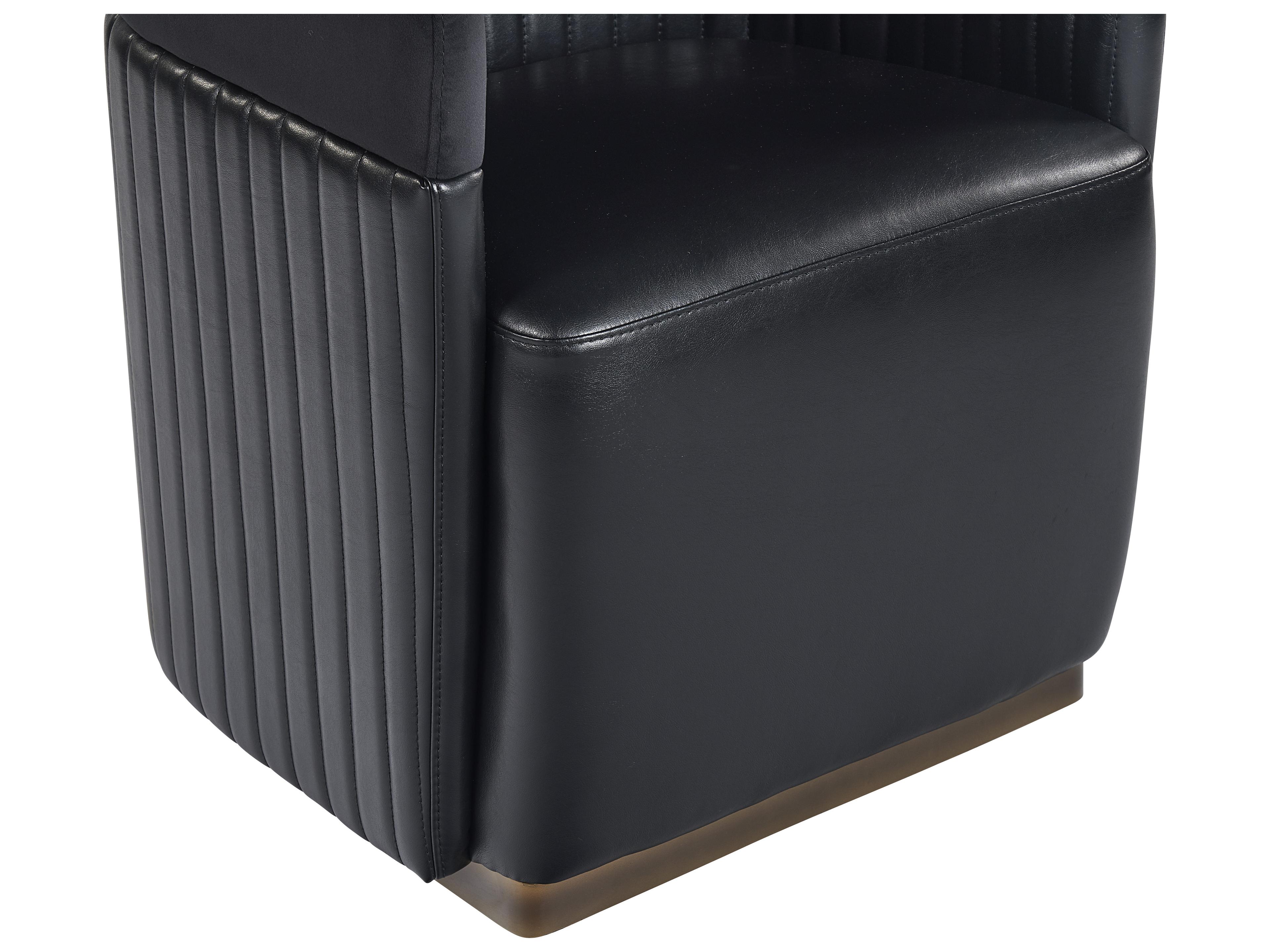 Sunpan Irongate Genval Black Leather Accent Chair