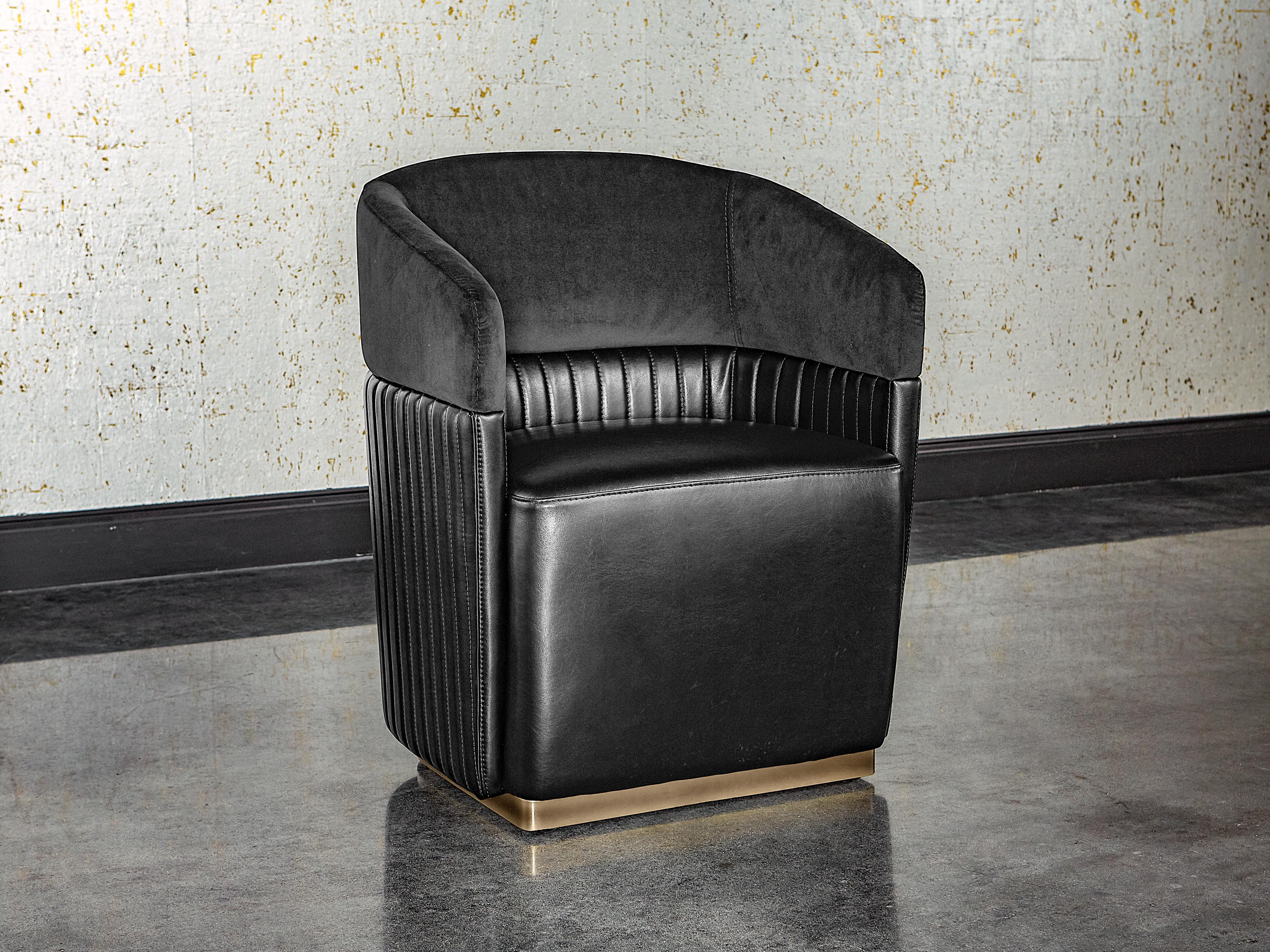 Sunpan Irongate Genval Black Leather Accent Chair
