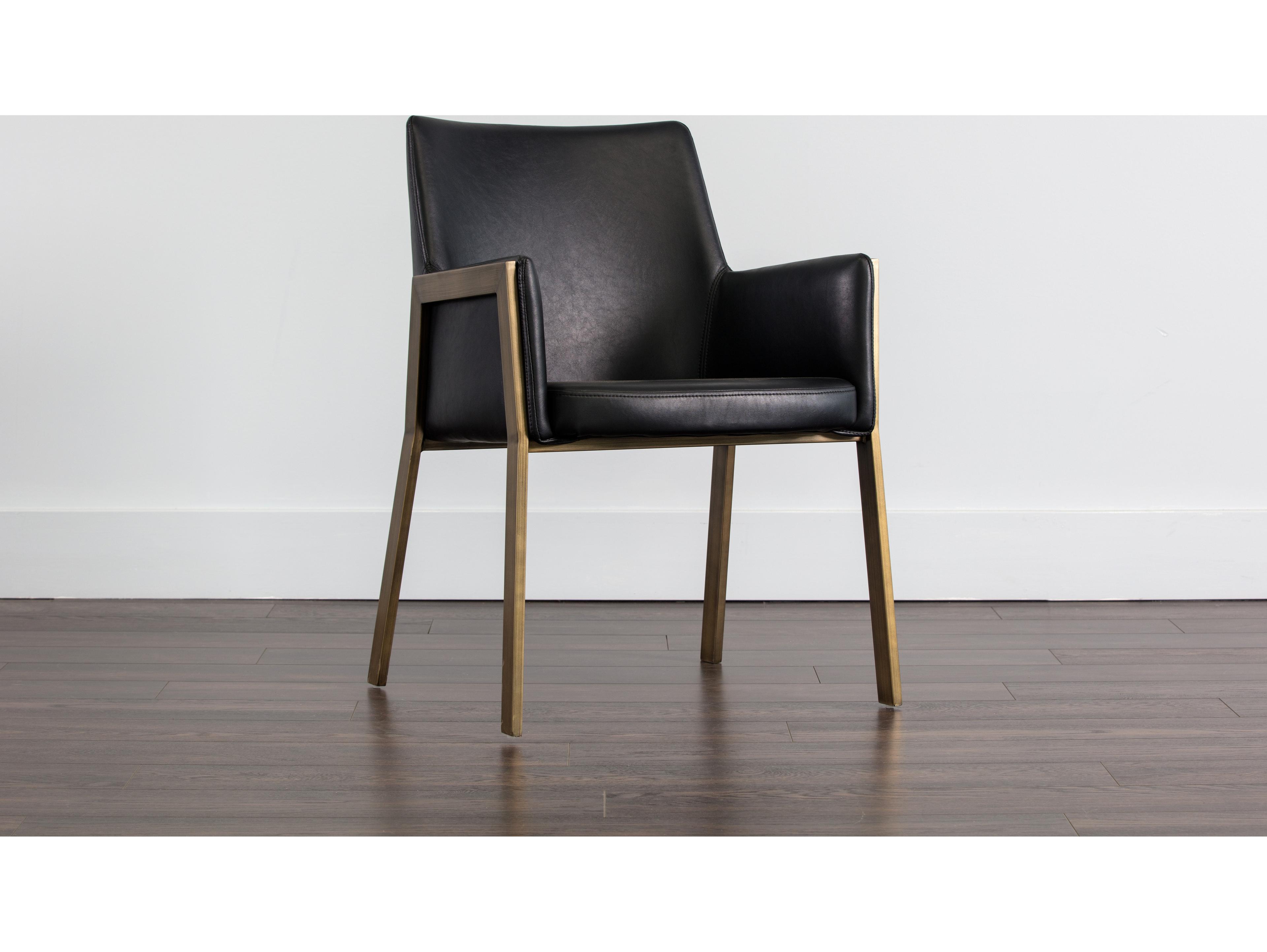 Sunpan Ikon Bernadette Black Arm Dining Chair