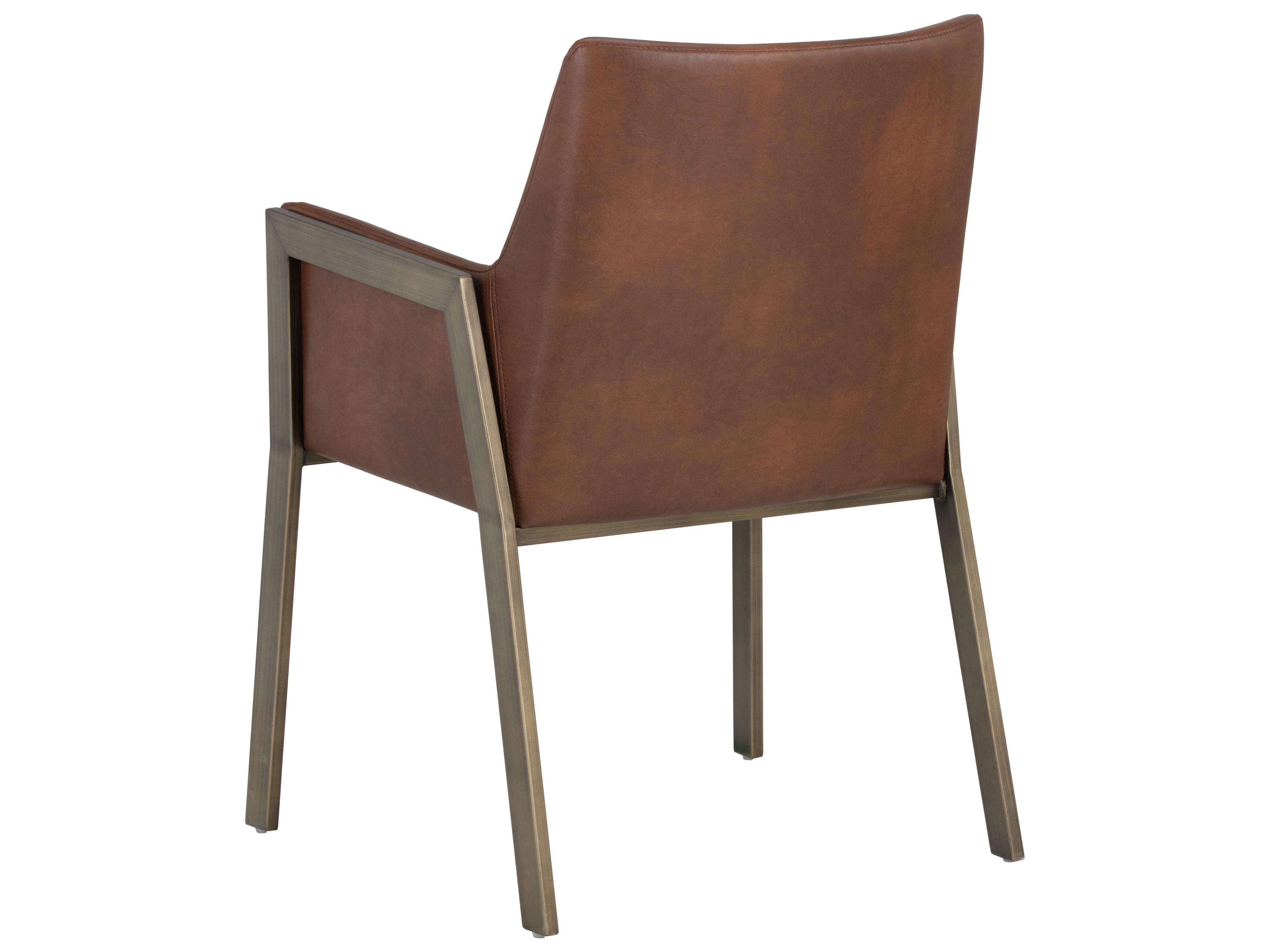 Sunpan Ikon Bernadette Brown Arm Dining Chair