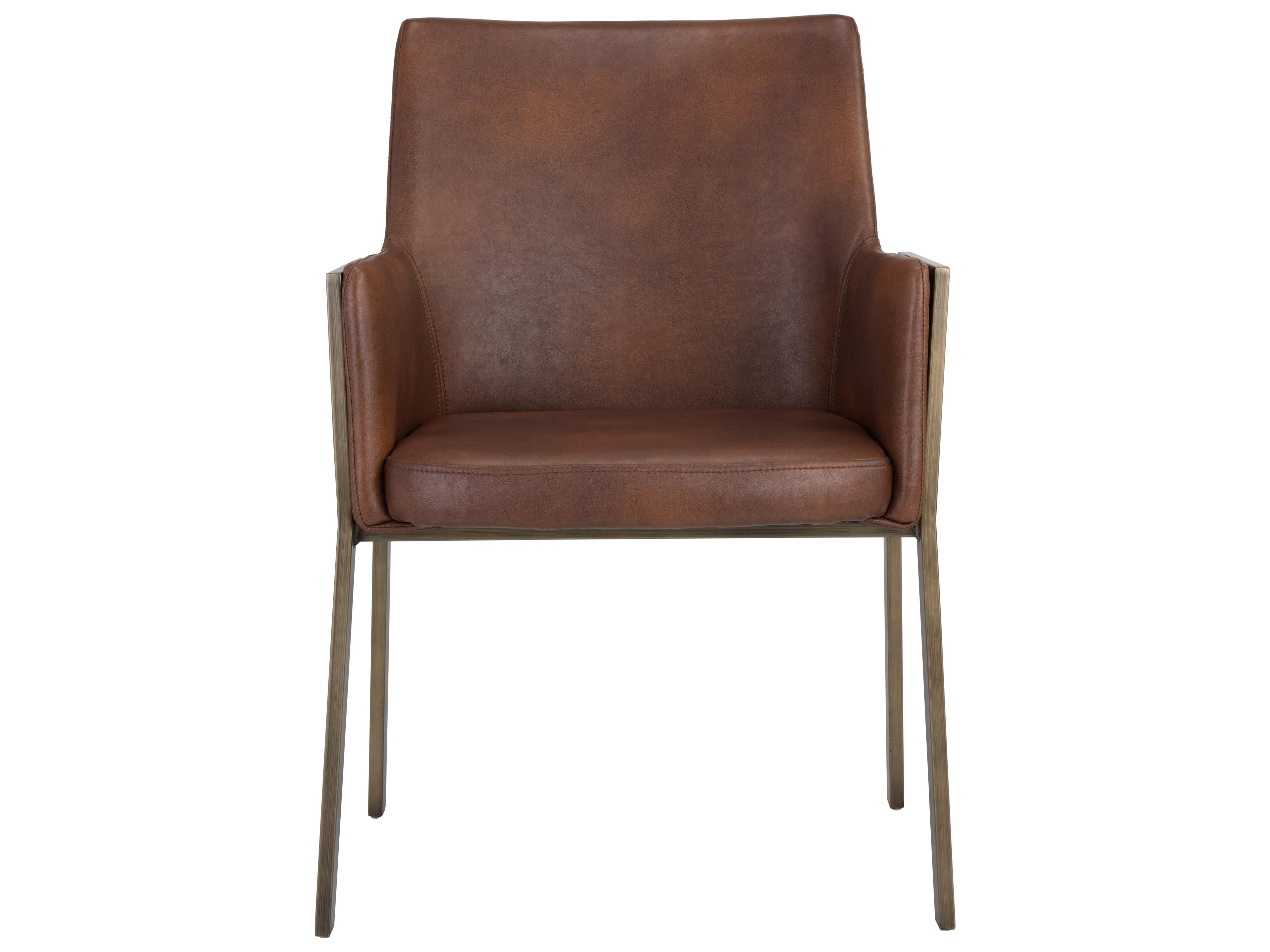 Sunpan Ikon Bernadette Brown Arm Dining Chair