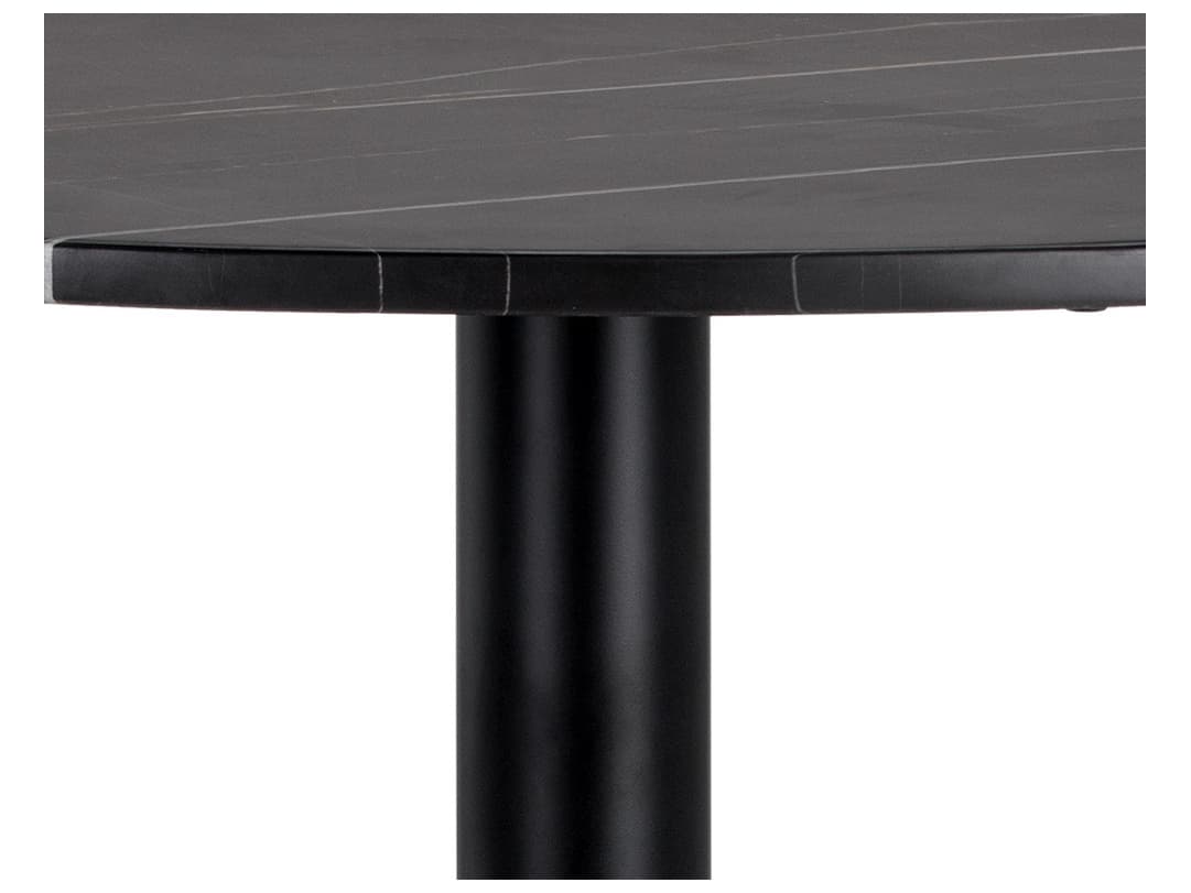 Sunpan Ikon Massie Round Marble Black Gold Dining Table