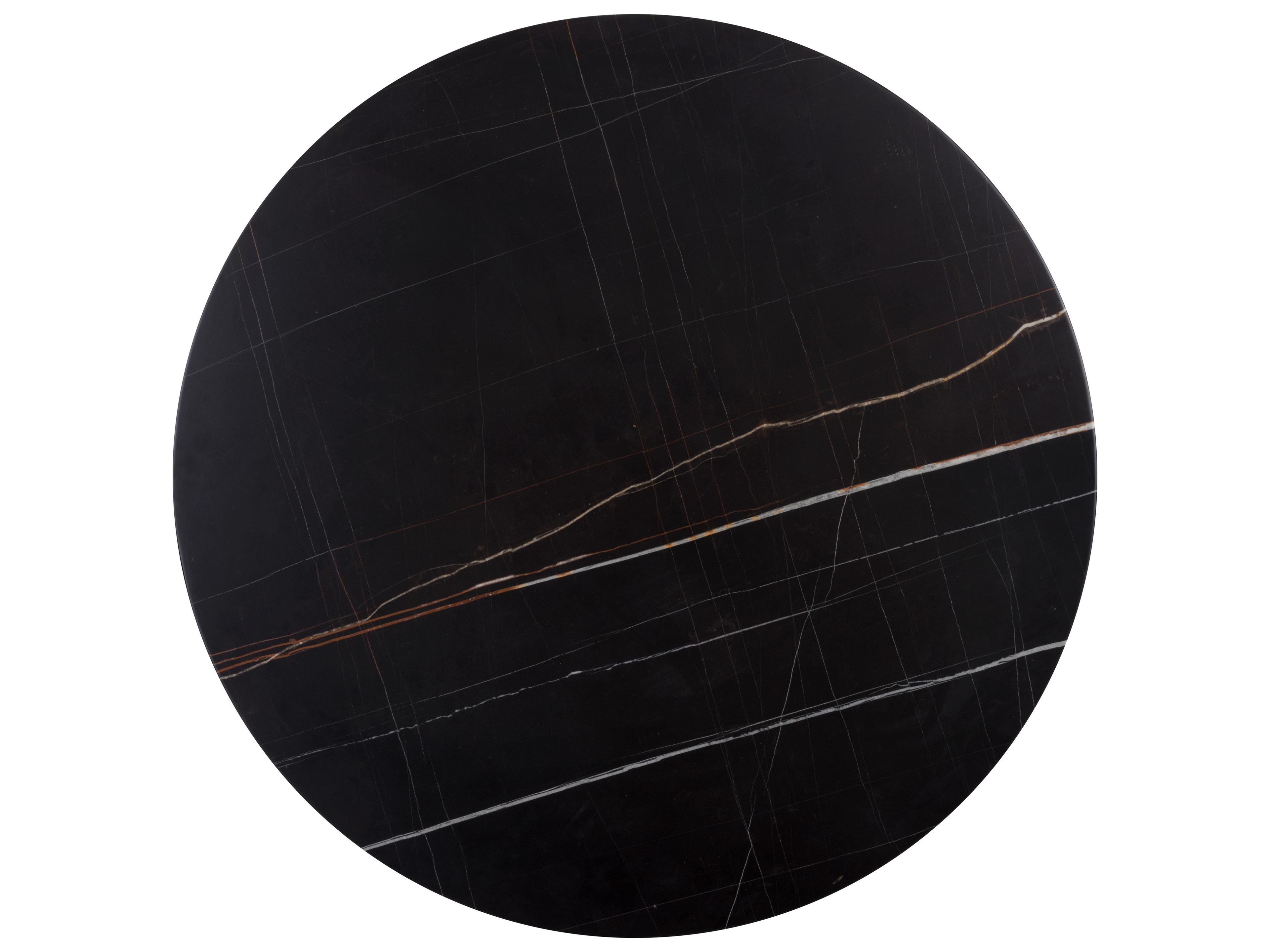 Sunpan Ikon Massie Round Marble Black Gold Dining Table