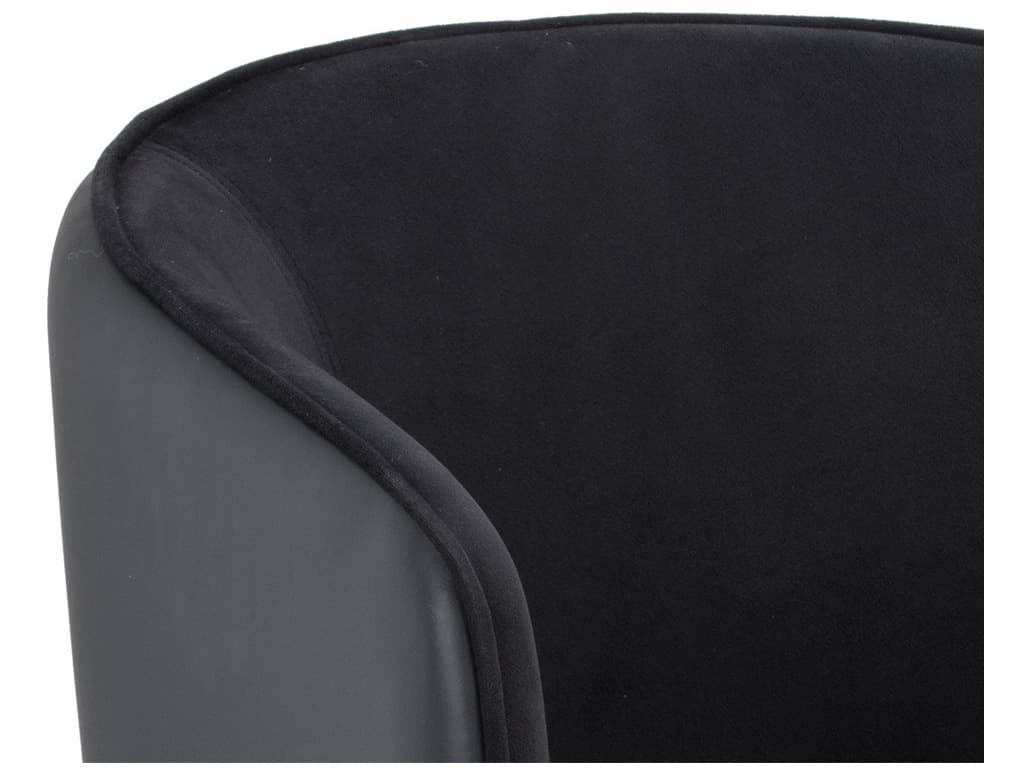 Sunpan Ikon Asher Leather Black Upholstered Arm Dining Chair