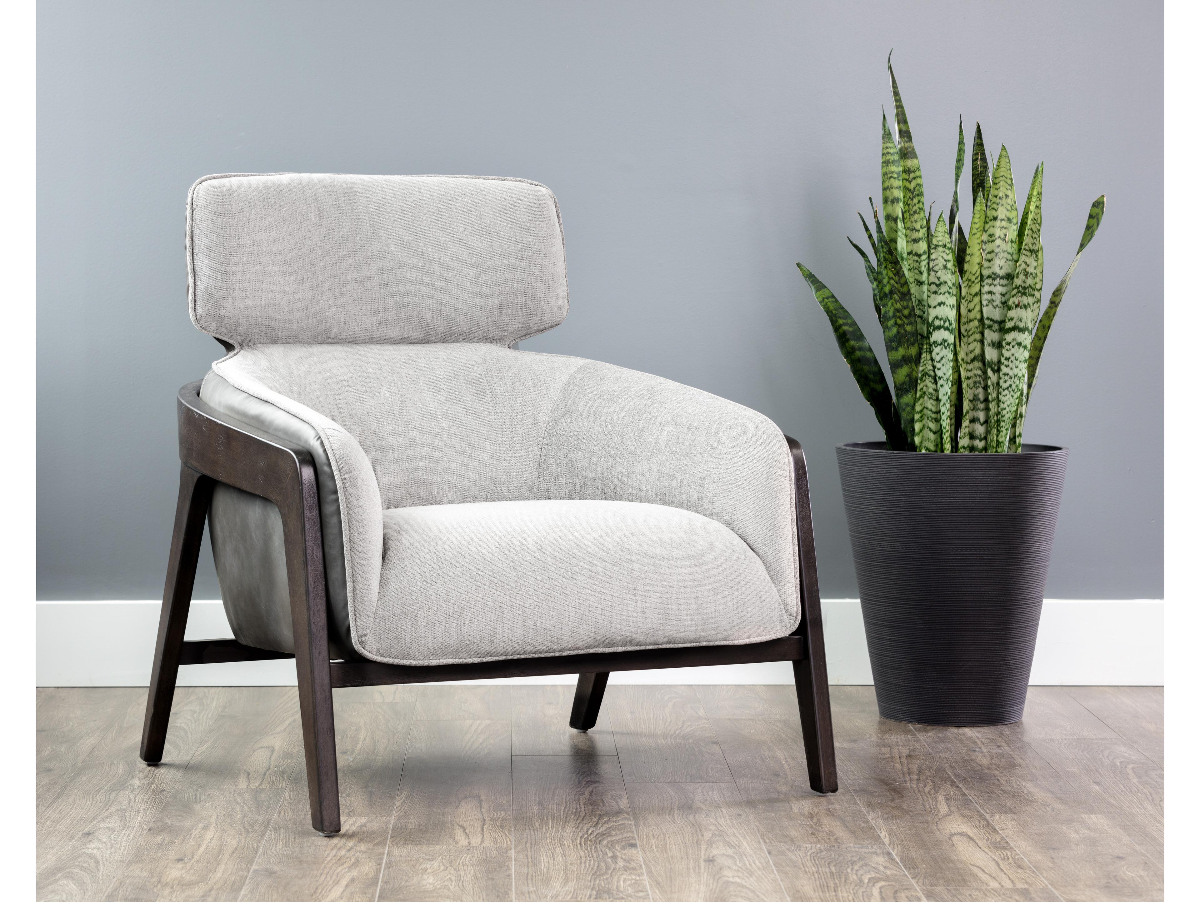 Sunpan Maximus Gray Accent Chair