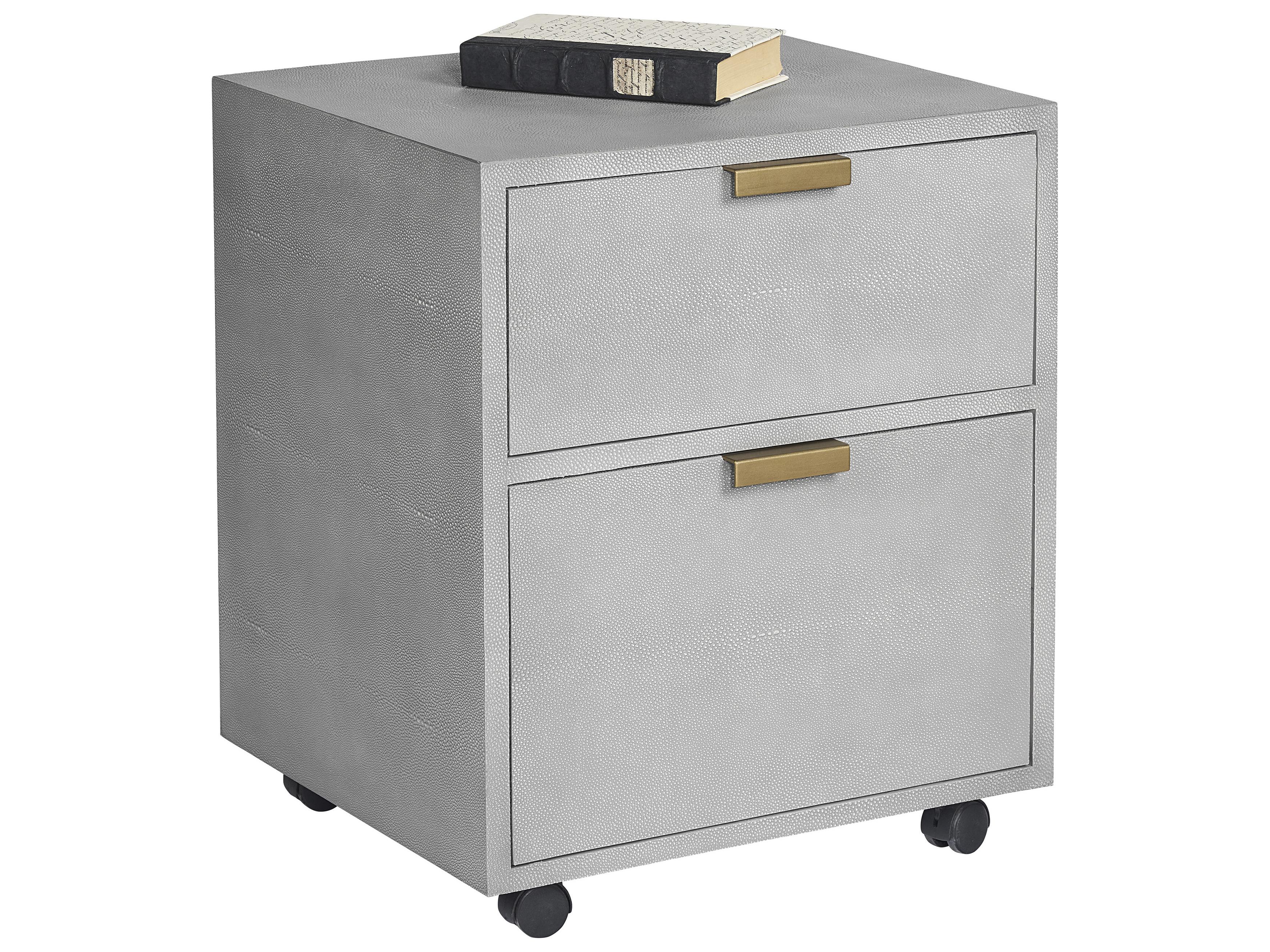 Sunpan Mixt Grey Antique Brass File Cabinet