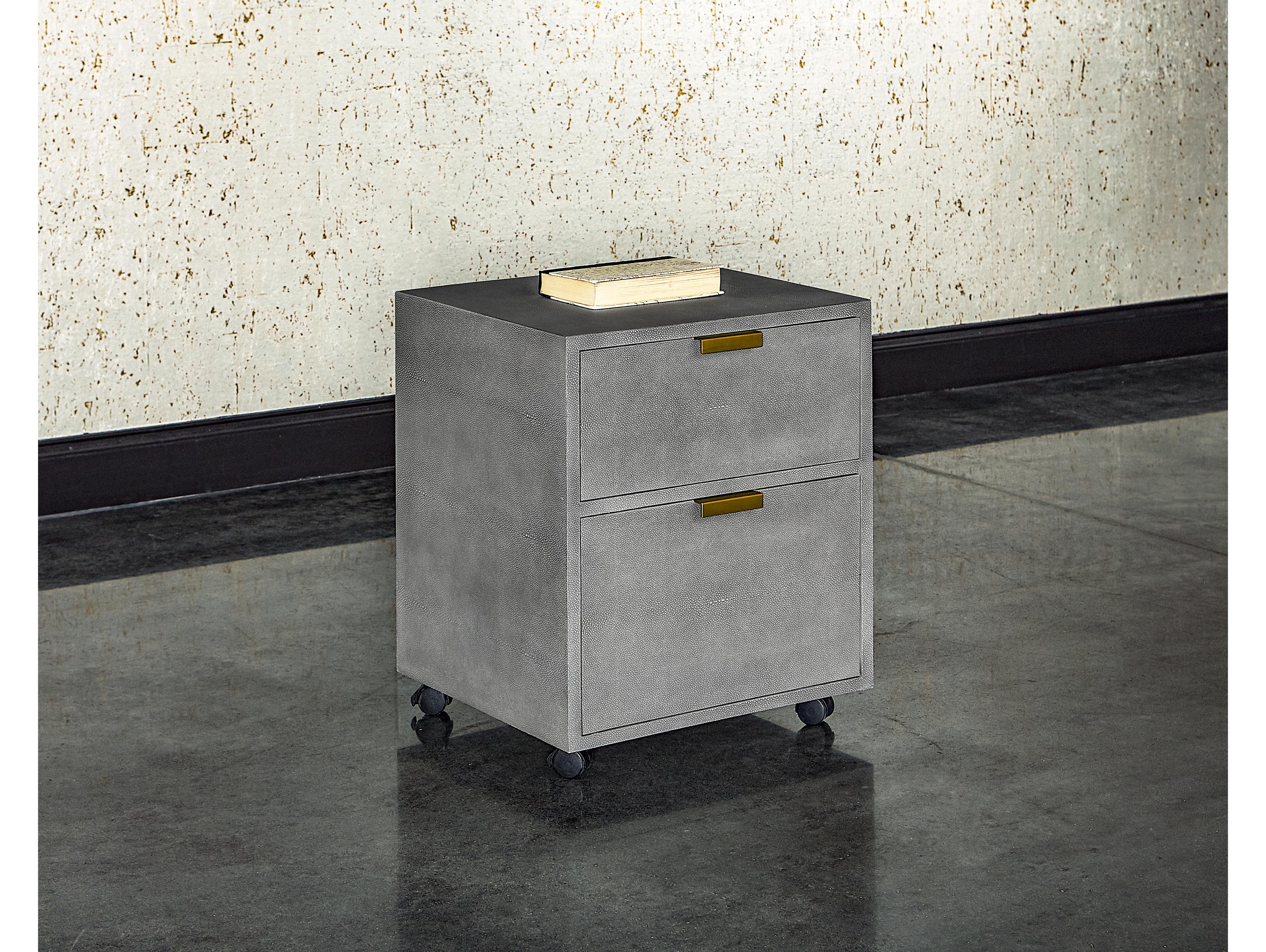 Sunpan Mixt Grey Antique Brass File Cabinet