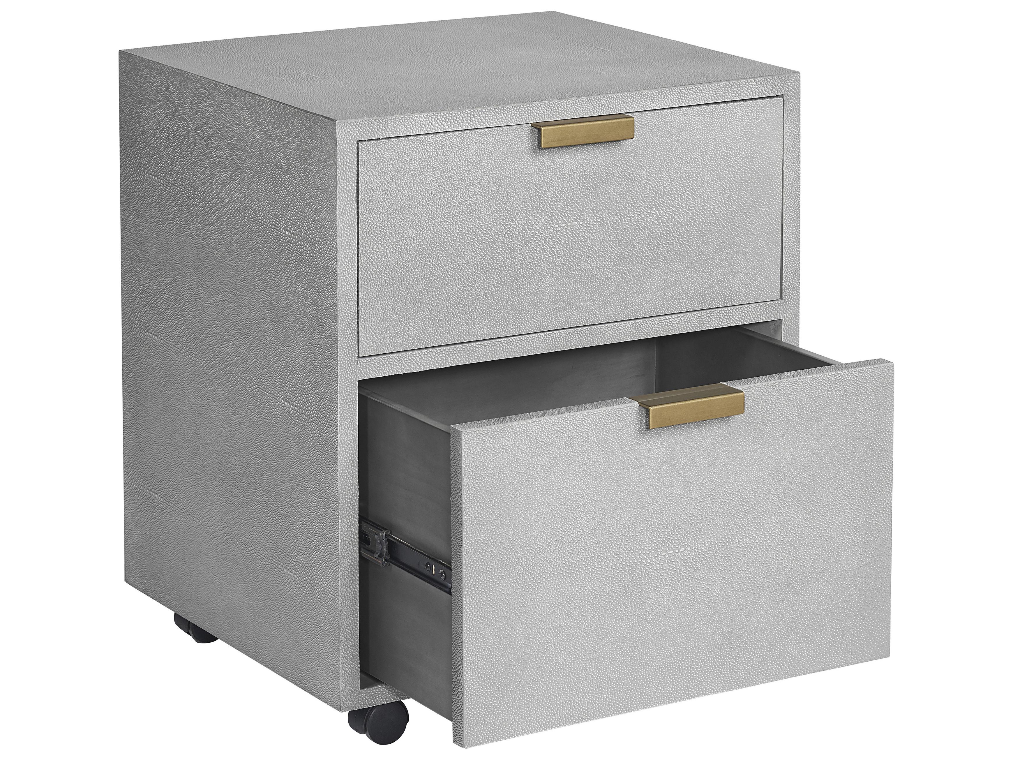 Sunpan Mixt Grey Antique Brass File Cabinet