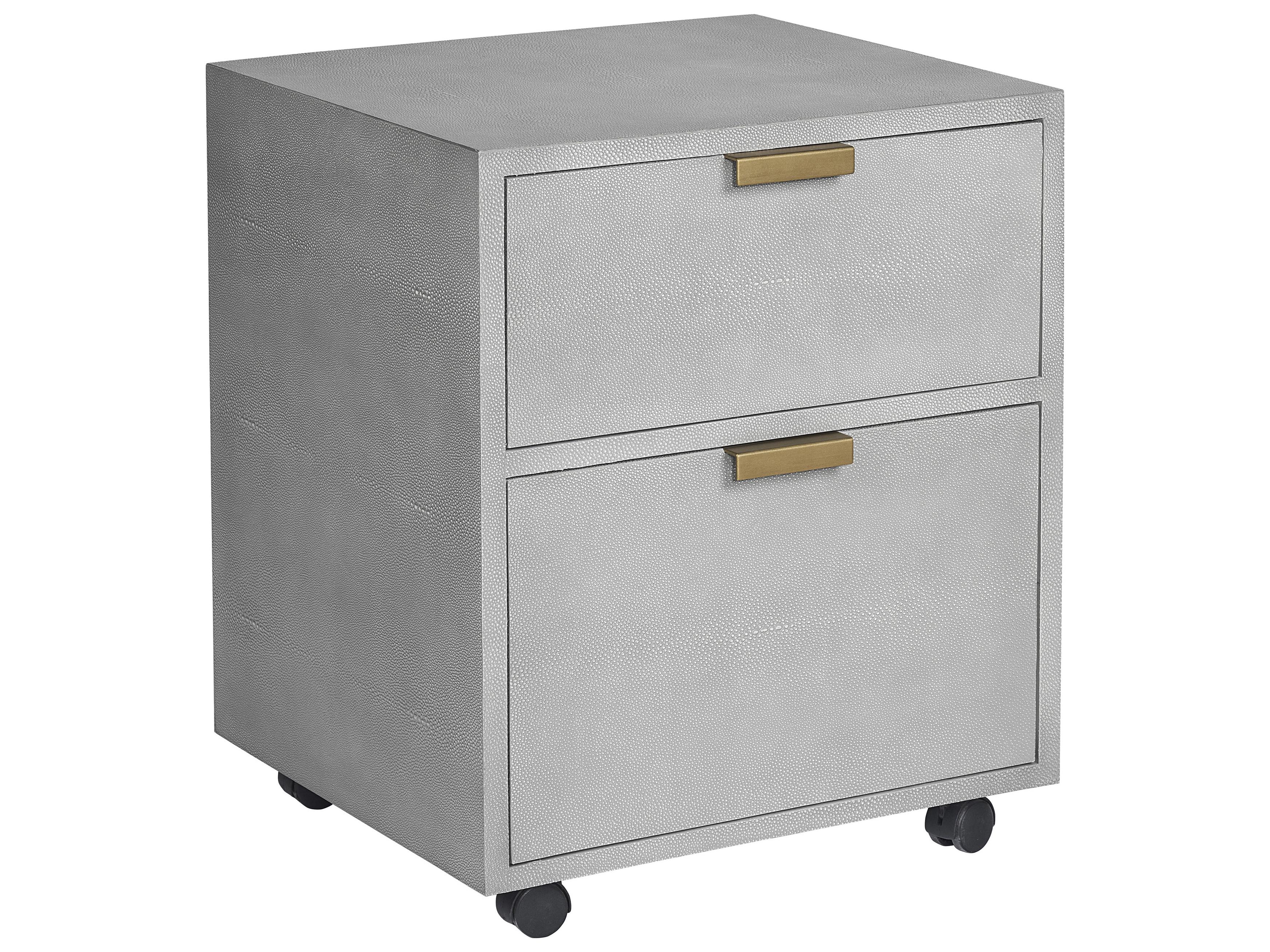 Sunpan Mixt Grey Antique Brass File Cabinet