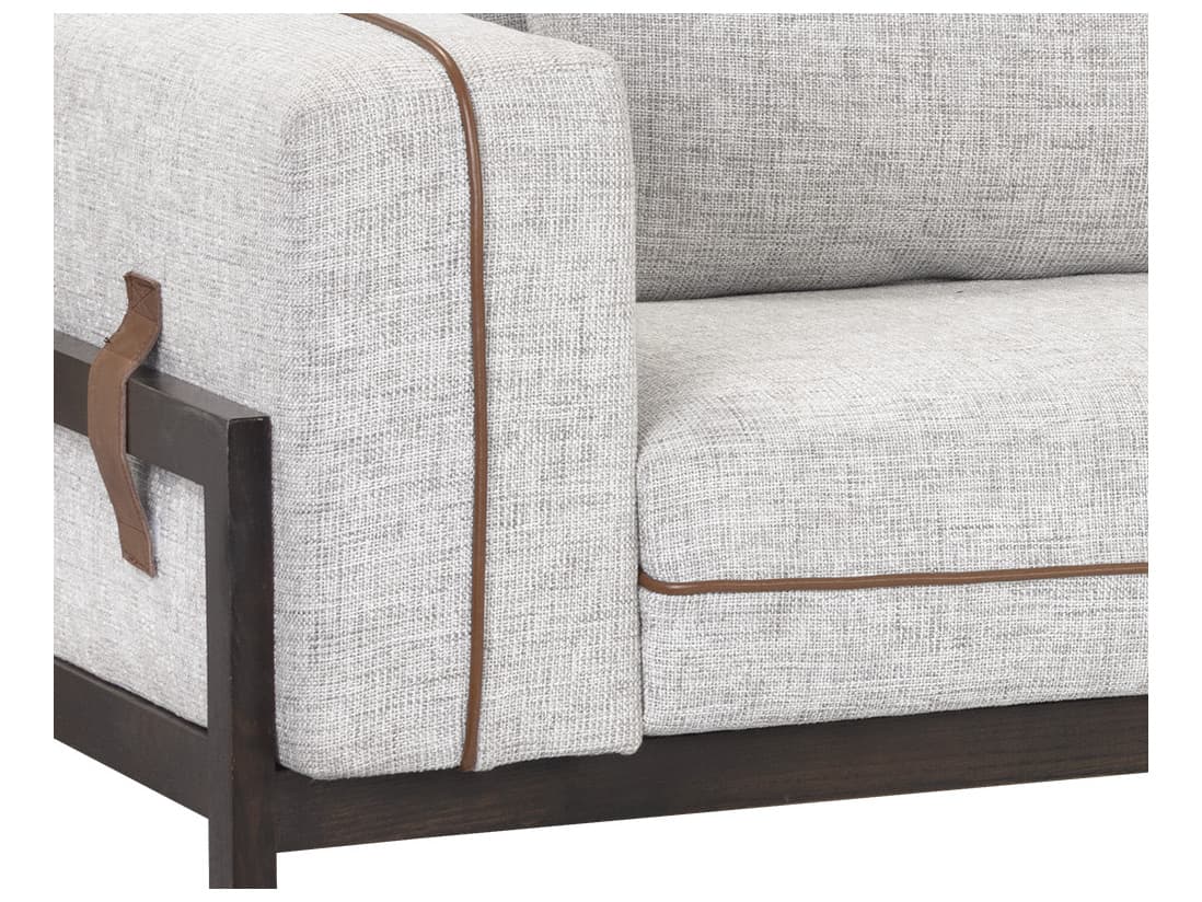 Sunpan Mixt Belinda Vintage Camel Dark Brown Gray Upholstered Sofa