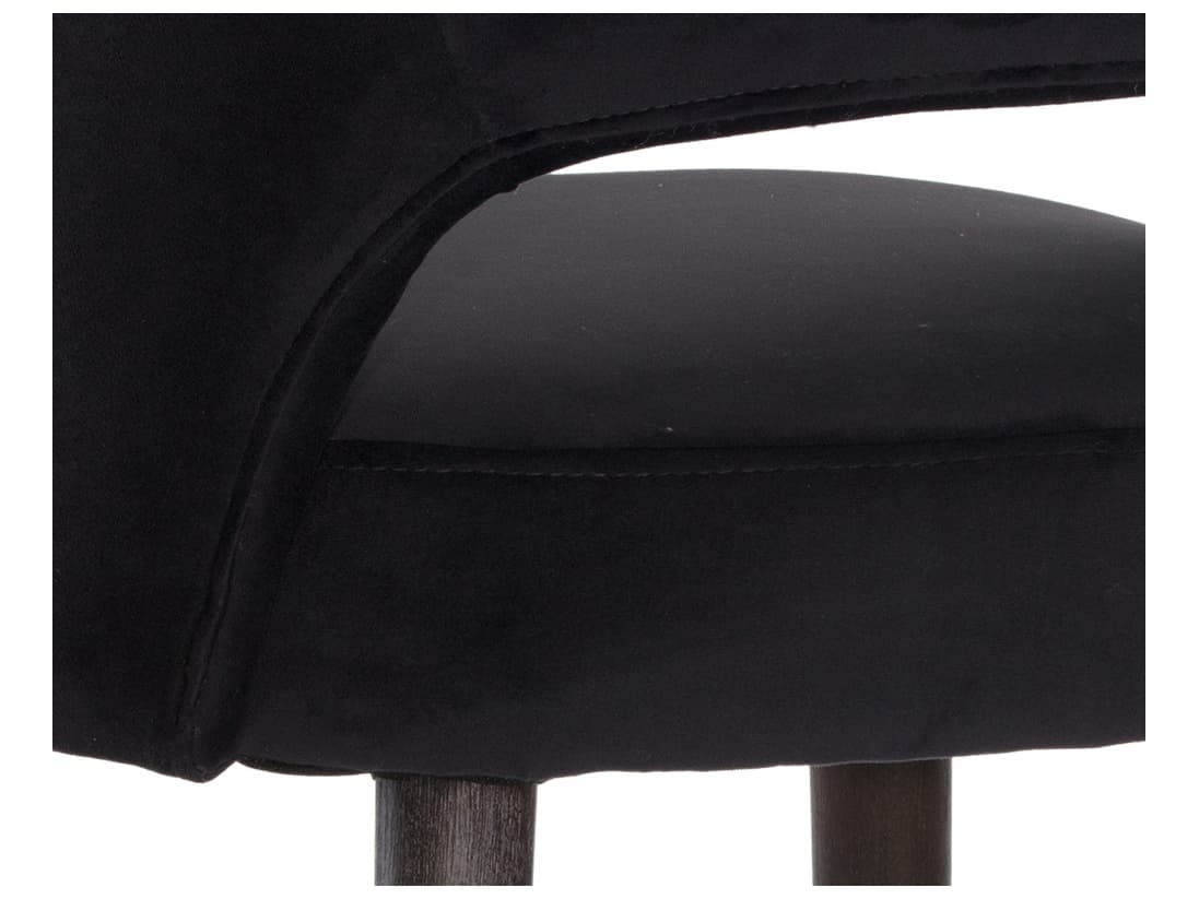 Sunpan 5west Monae Upholstered Birch Wood Abbington Black Brown Counter Stool