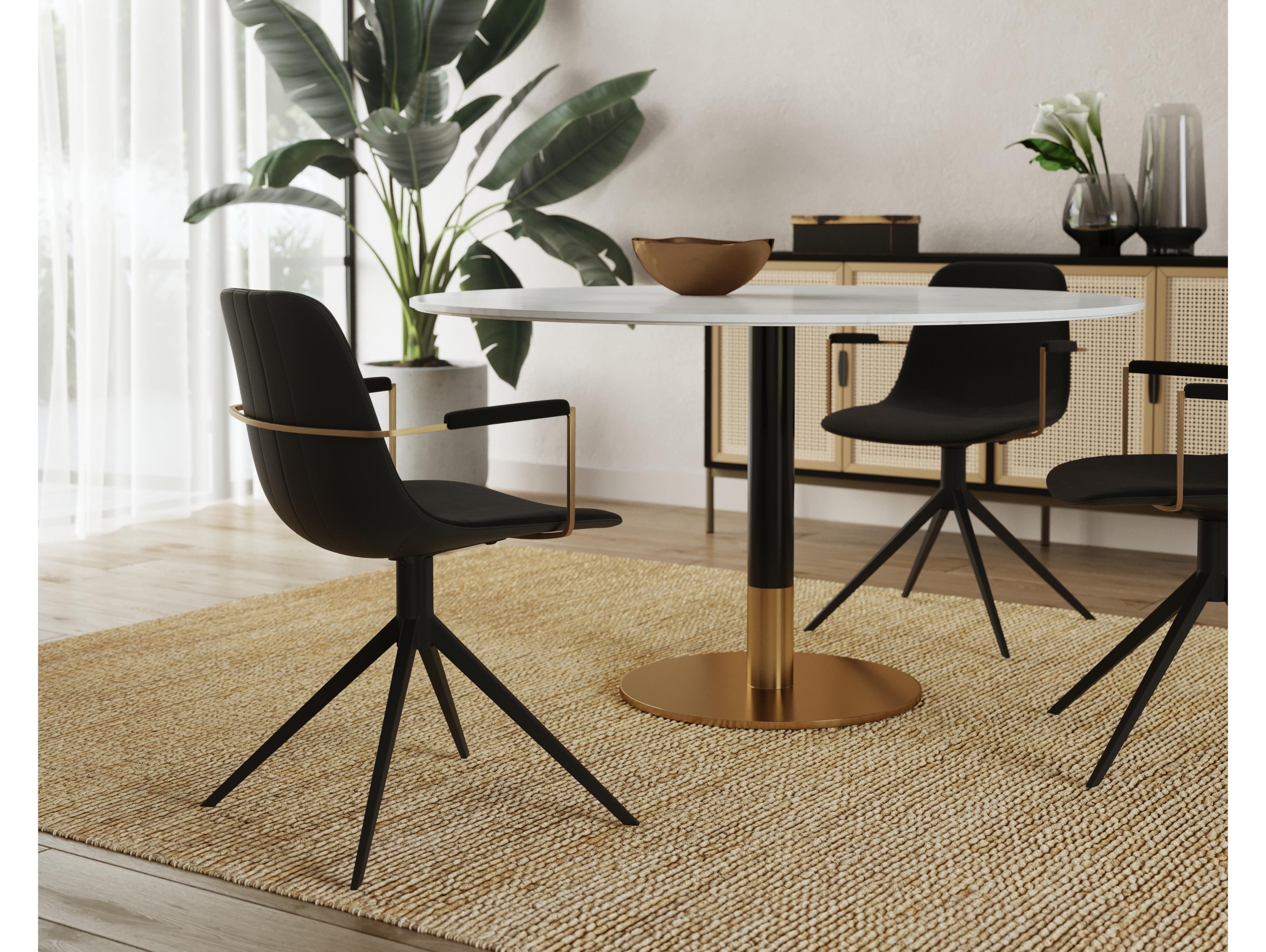 Sunpan Junction Cassius Black Arm Dining Chair