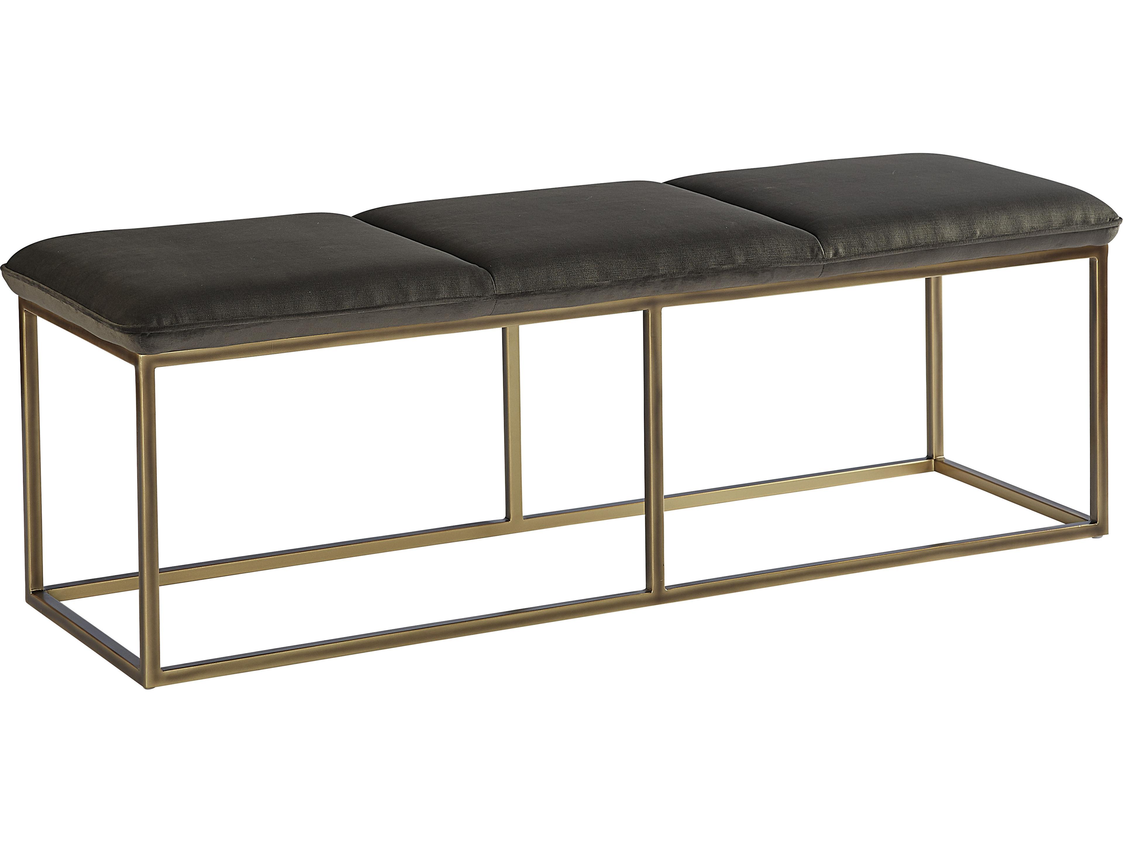 Sunpan Irongate Piccolo Pebble Rustic Bronze Gray Upholstered Accent Bench